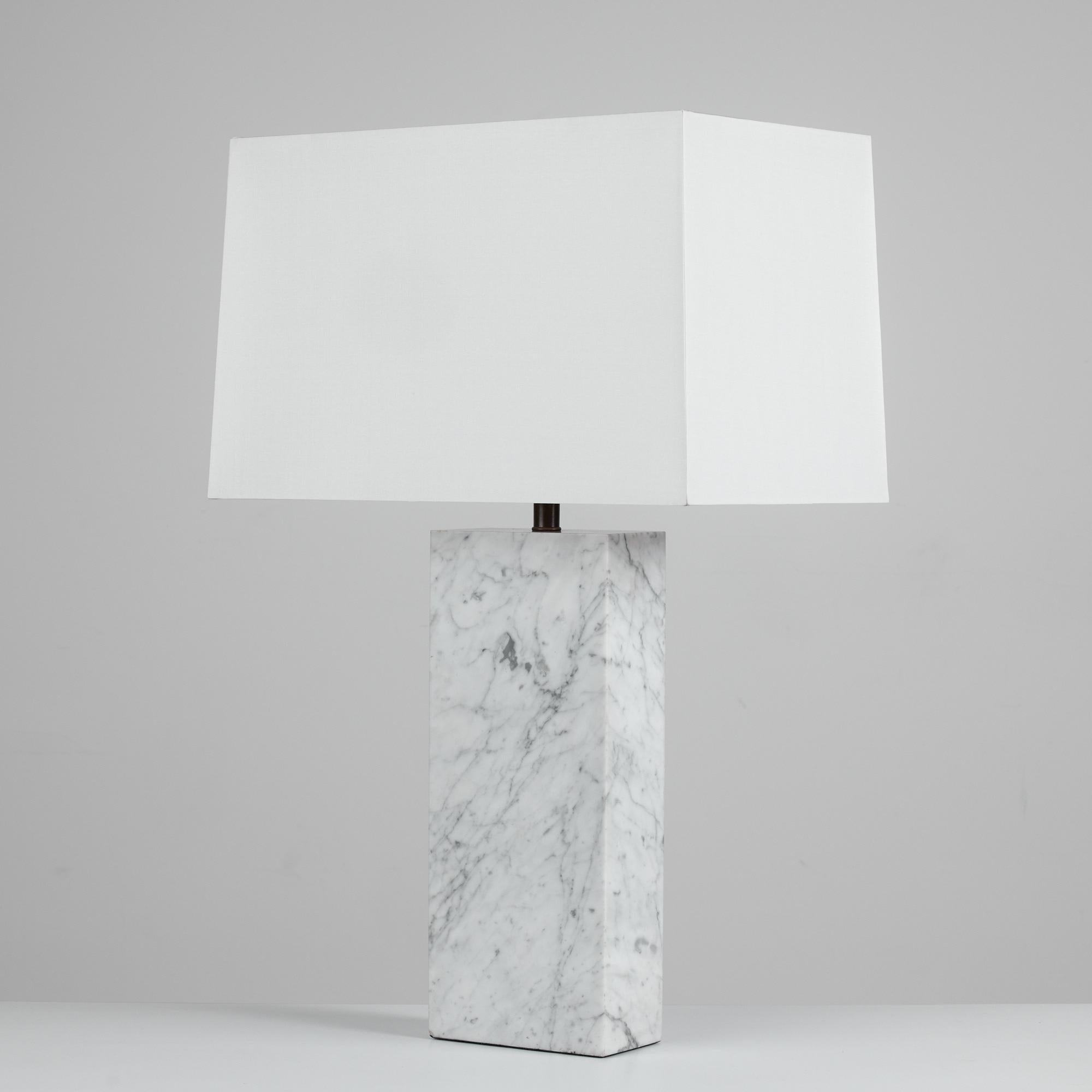 Marble Table Lamp in the Style of T.H. Robsjohn-Gibbings In Excellent Condition For Sale In Los Angeles, CA