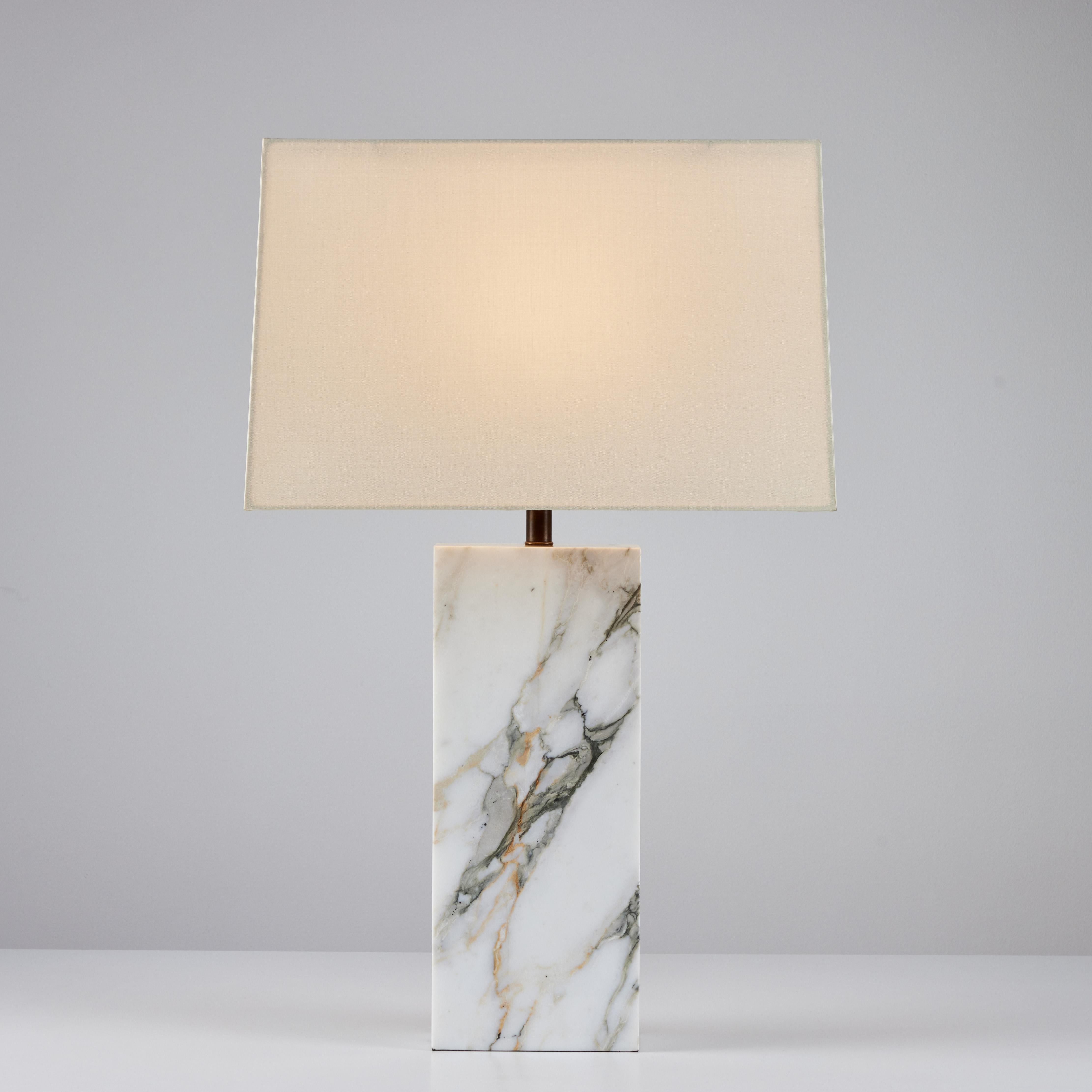 Marble Table Lamp in the Style of T.H. Robsjohn-Gibbings In Excellent Condition For Sale In Los Angeles, CA