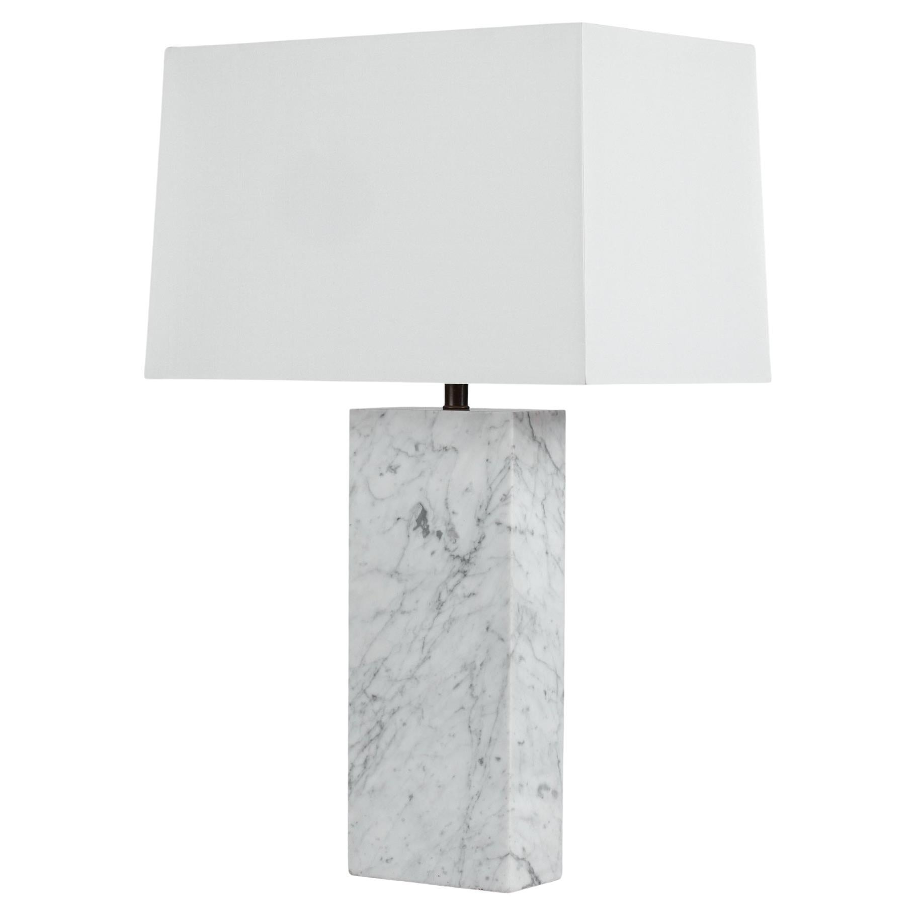 Marble Table Lamp in the Style of T.H. Robsjohn-Gibbings For Sale