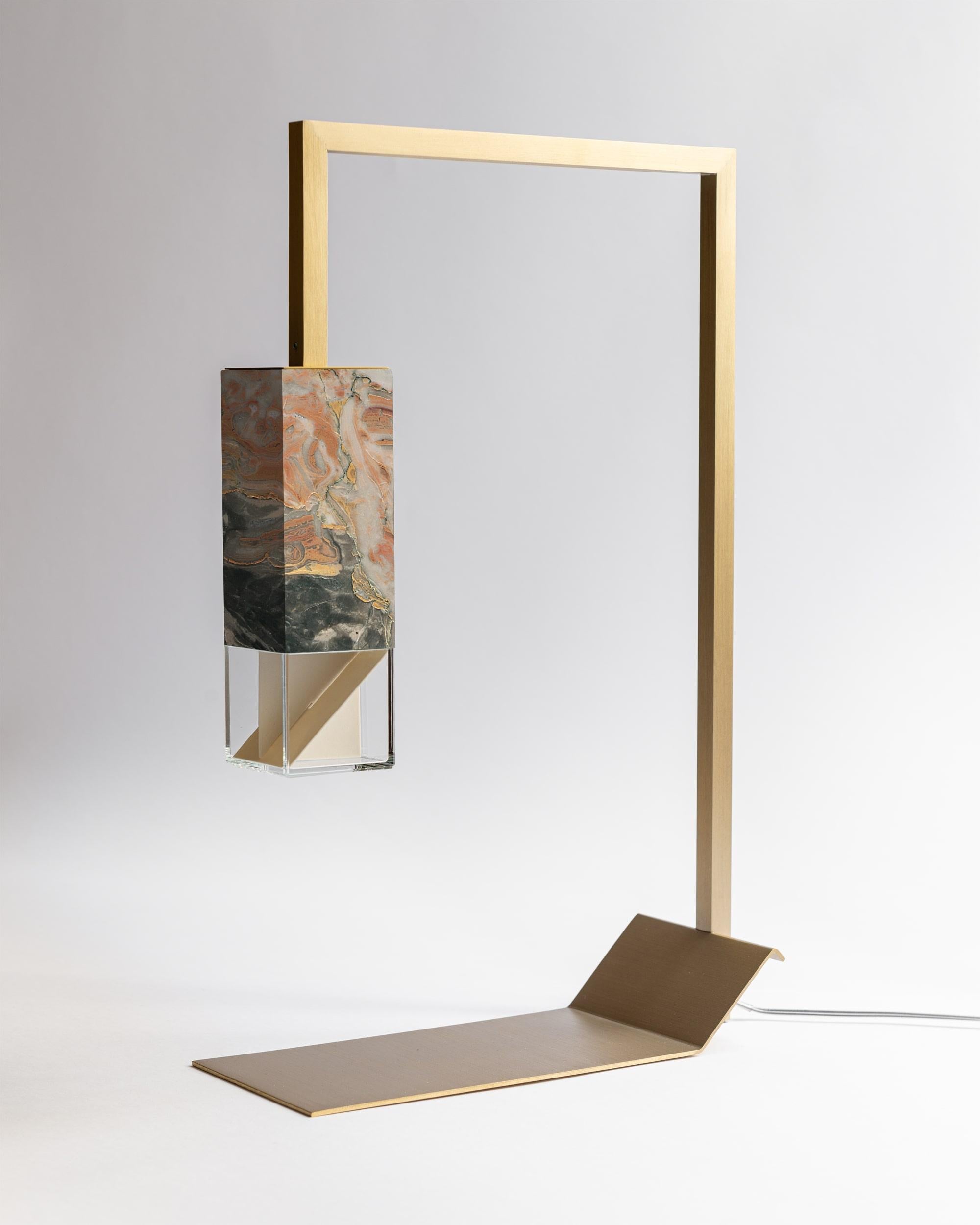 Brass Marble Table Lamp Two 02 Revamp Edition by Formaminima For Sale