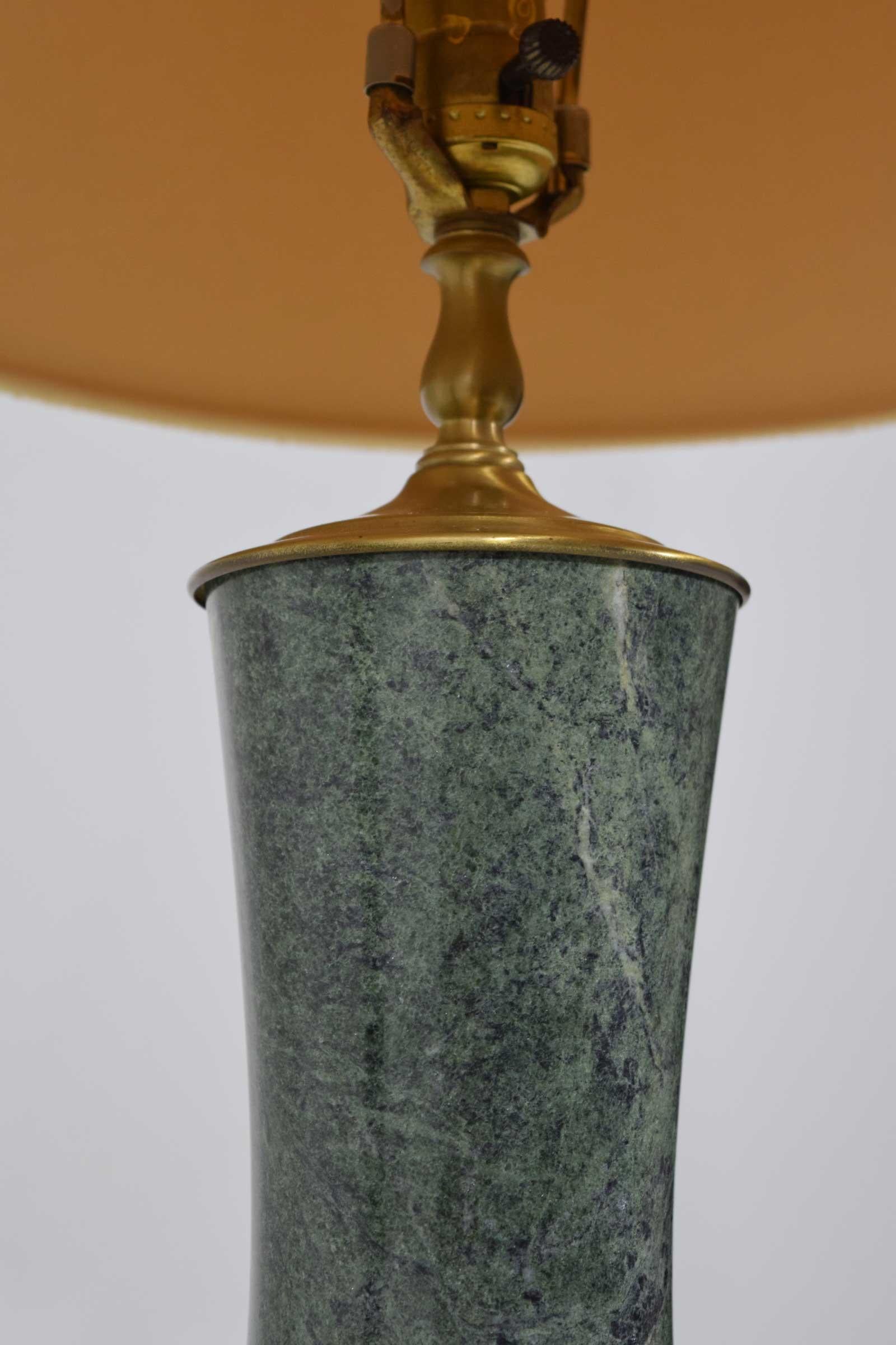 Marble Table Lamps in Teal In Good Condition For Sale In Dallas, TX