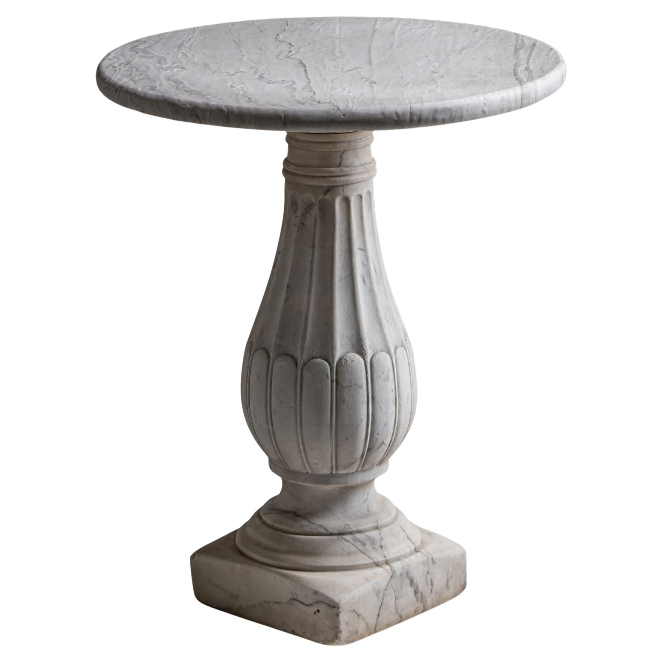 Neoclassical Marble Gueridon Table, Carved, Italy, 19th Century, 60cm