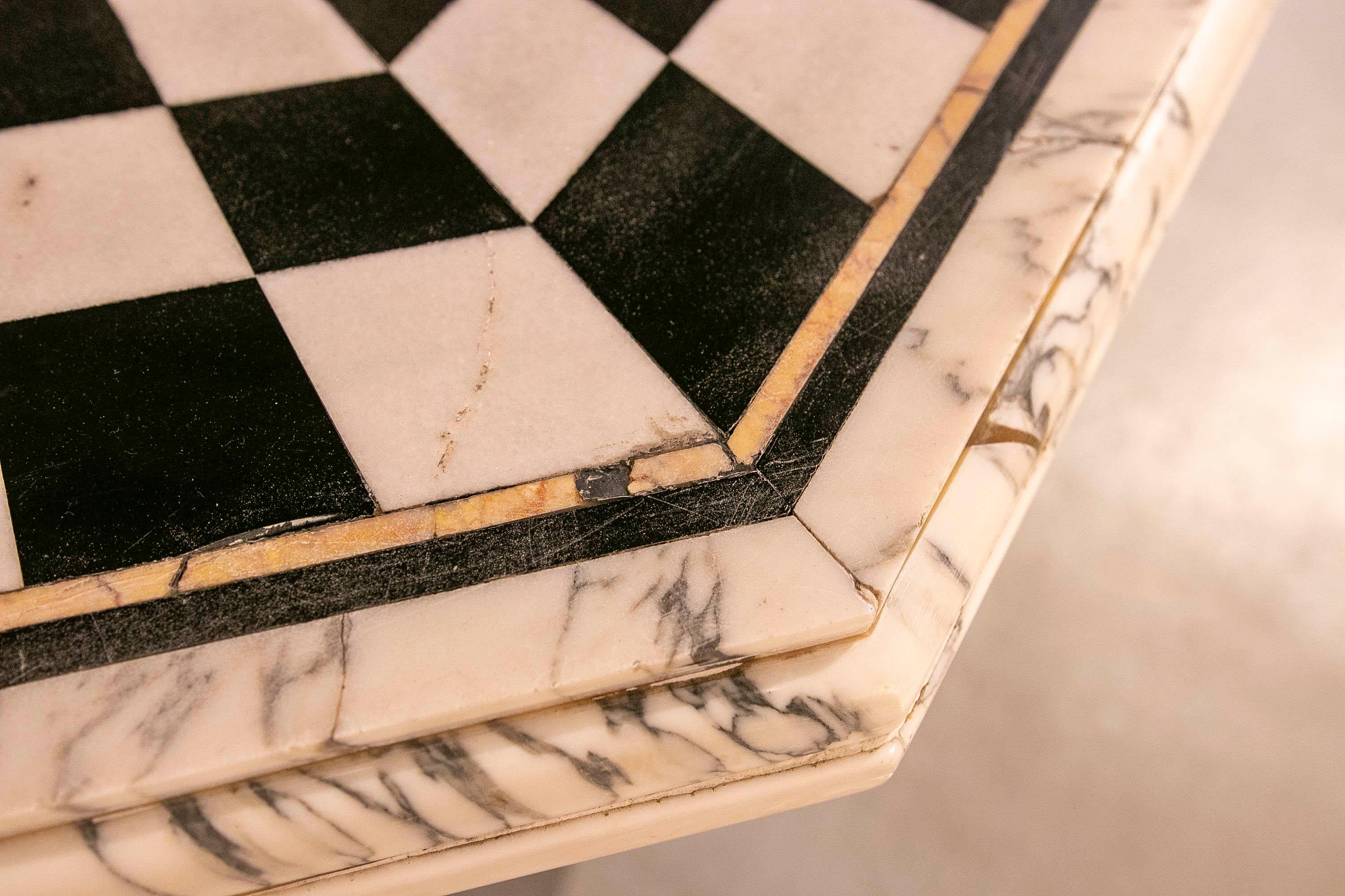 Marble Table with Geometrical Stone Inlay and Bases  10