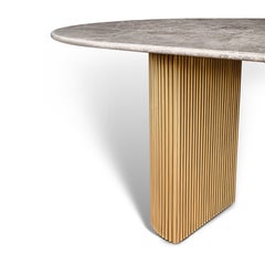 Marble Table with Wood Leg