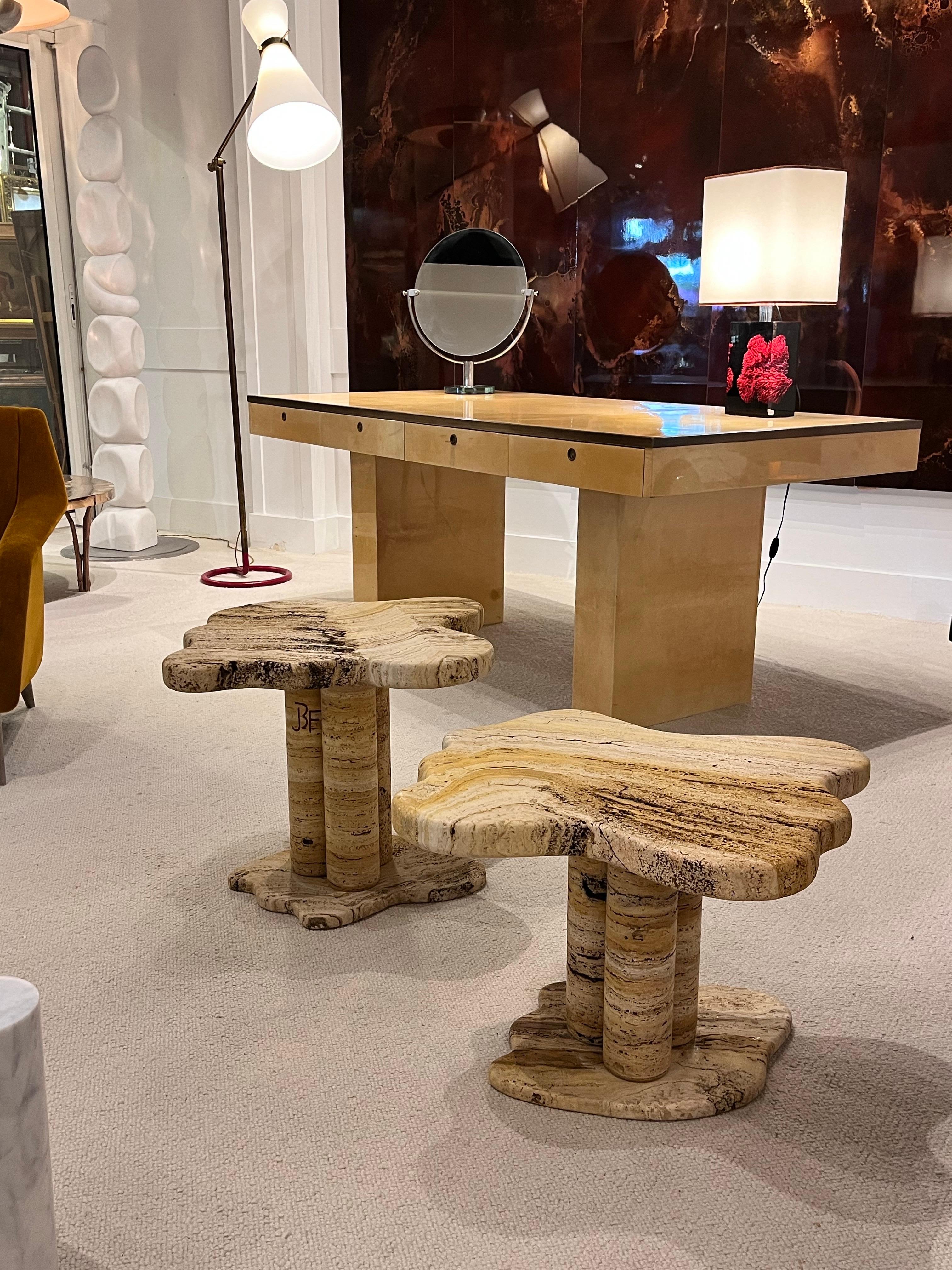 French Marble  Tables By Jean Frederique Bourdier For Sale