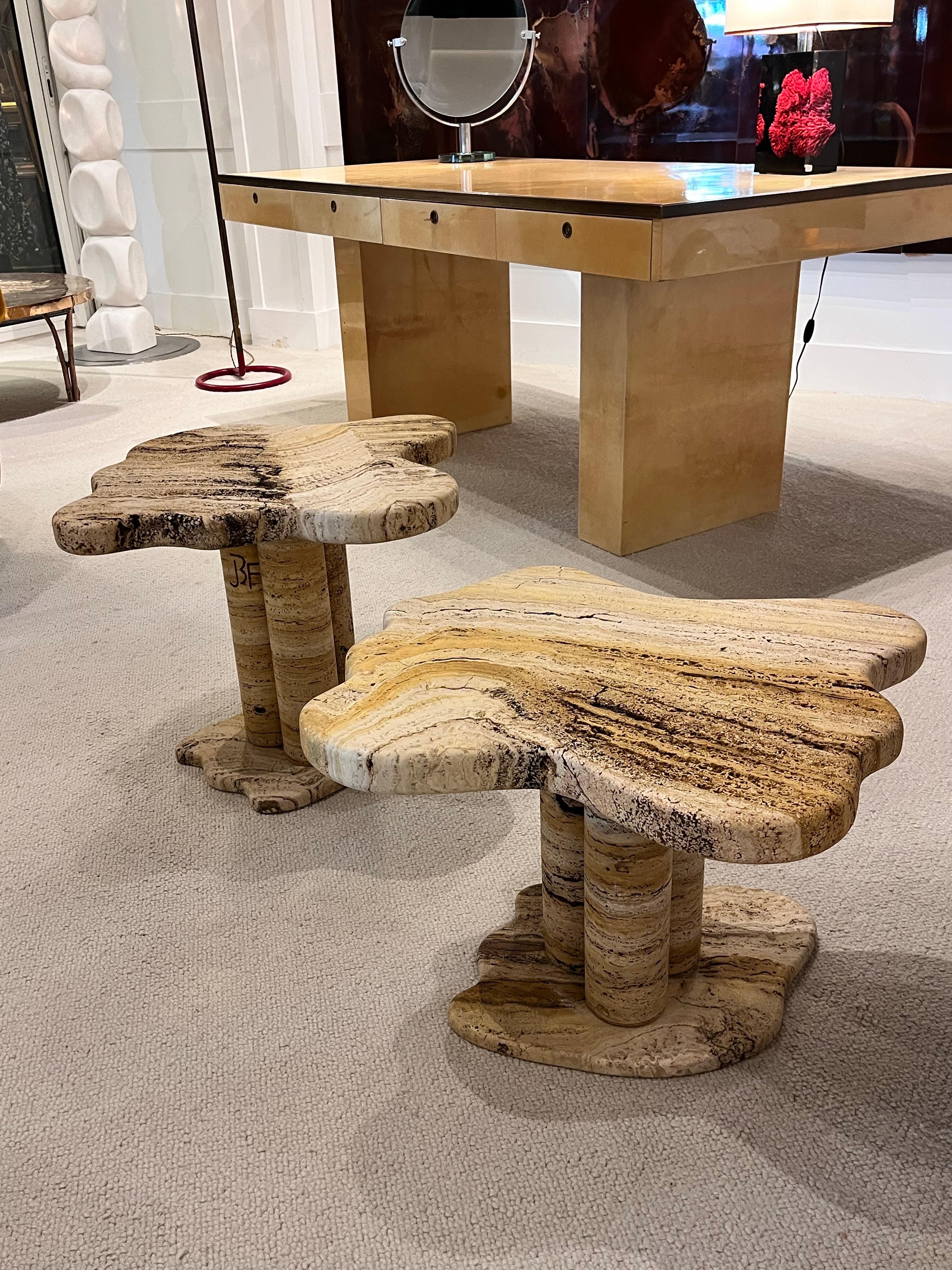 Marble  Tables By Jean Frederique Bourdier For Sale 1