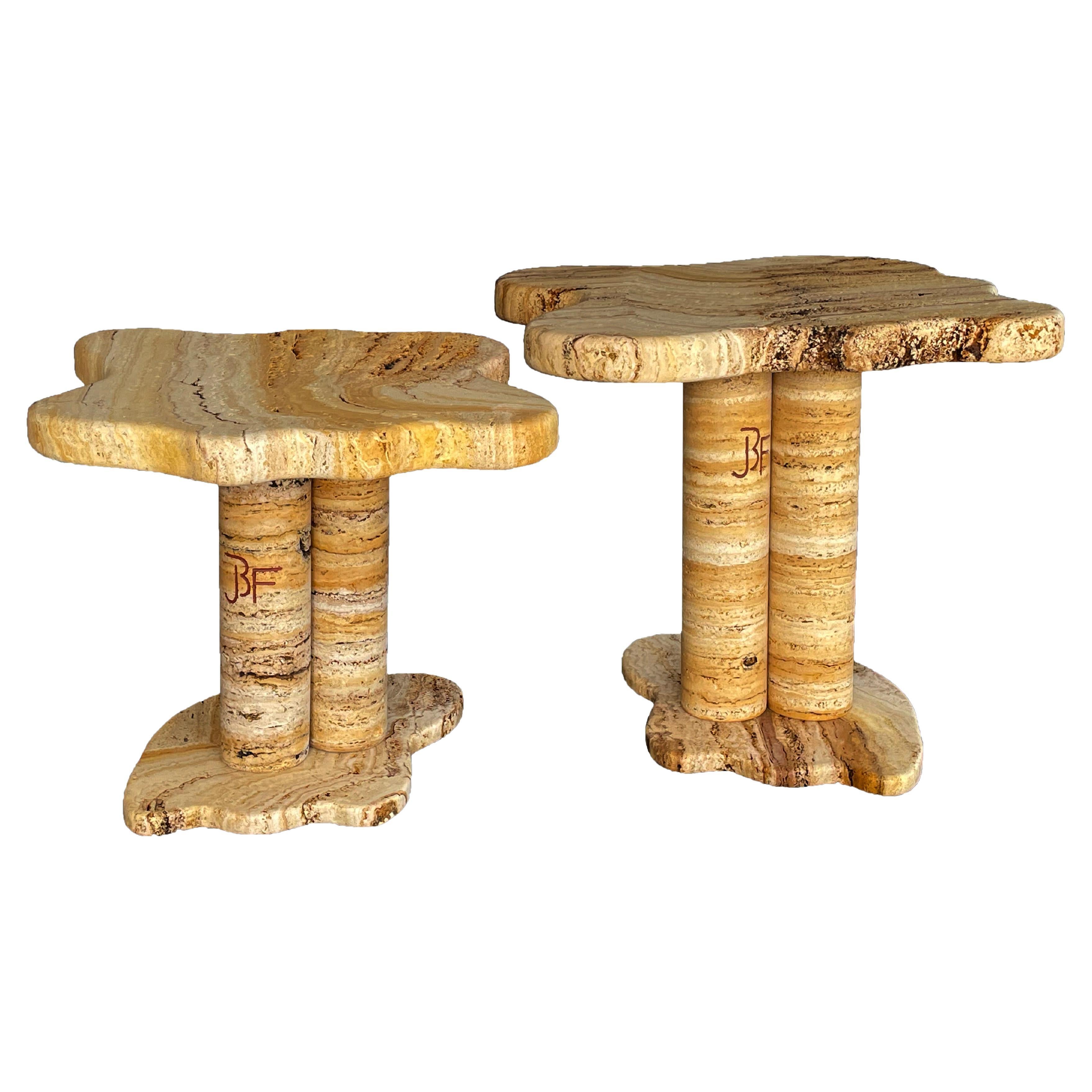 Marble  Tables By Jean Frederique Bourdier For Sale