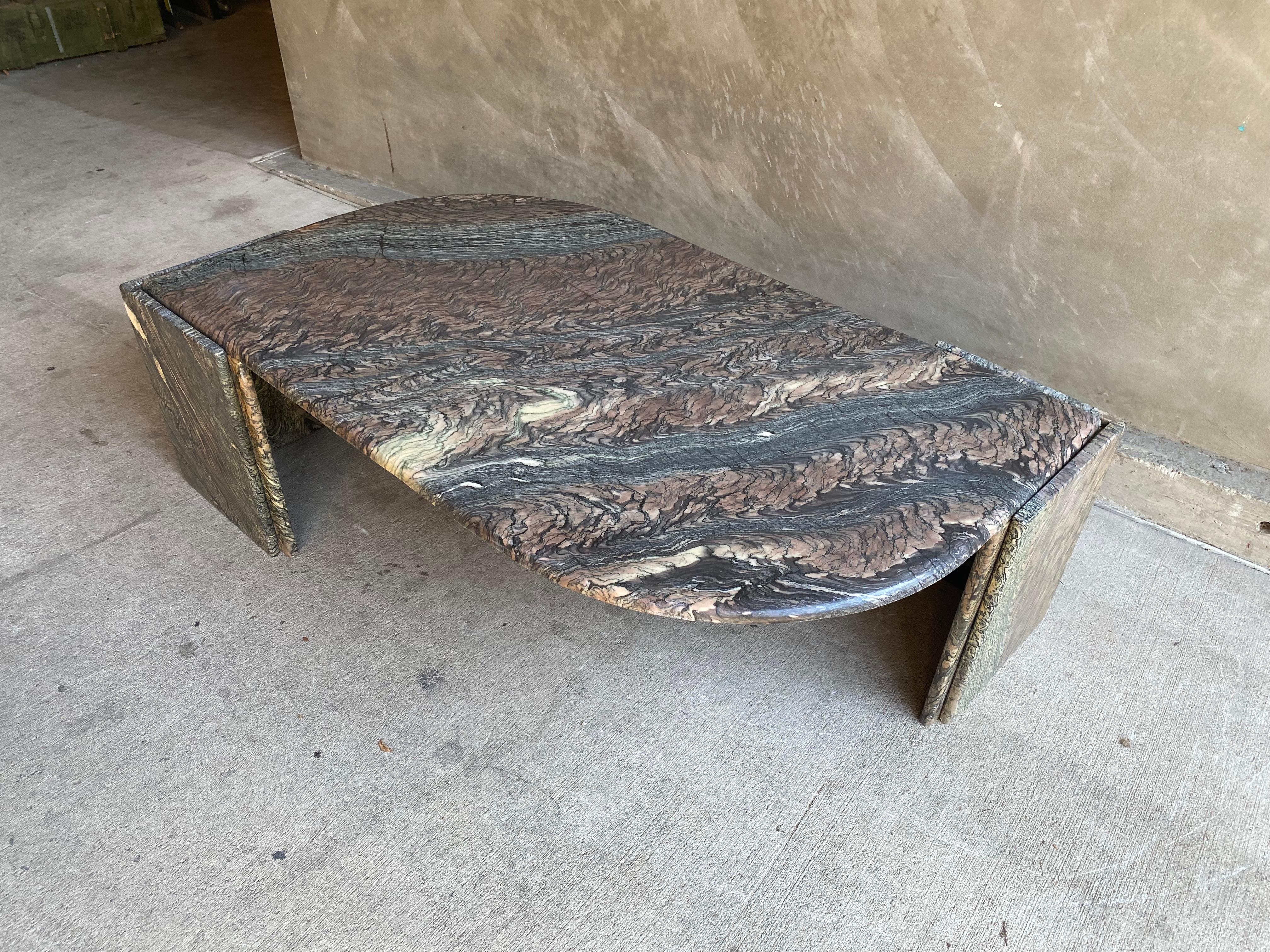 Marble Teardrop Cocktail Table, Italy, 1980's In Good Condition In Austin, TX
