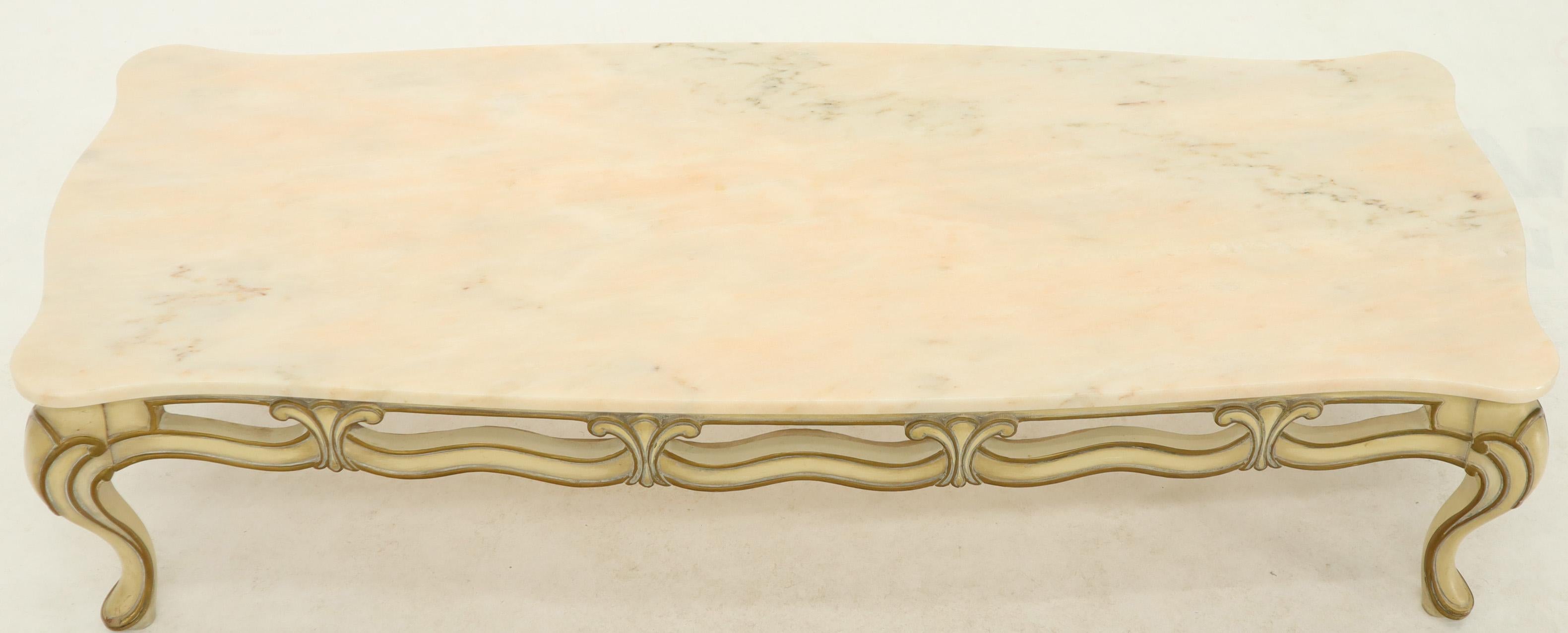 french provincial coffee table with marble top