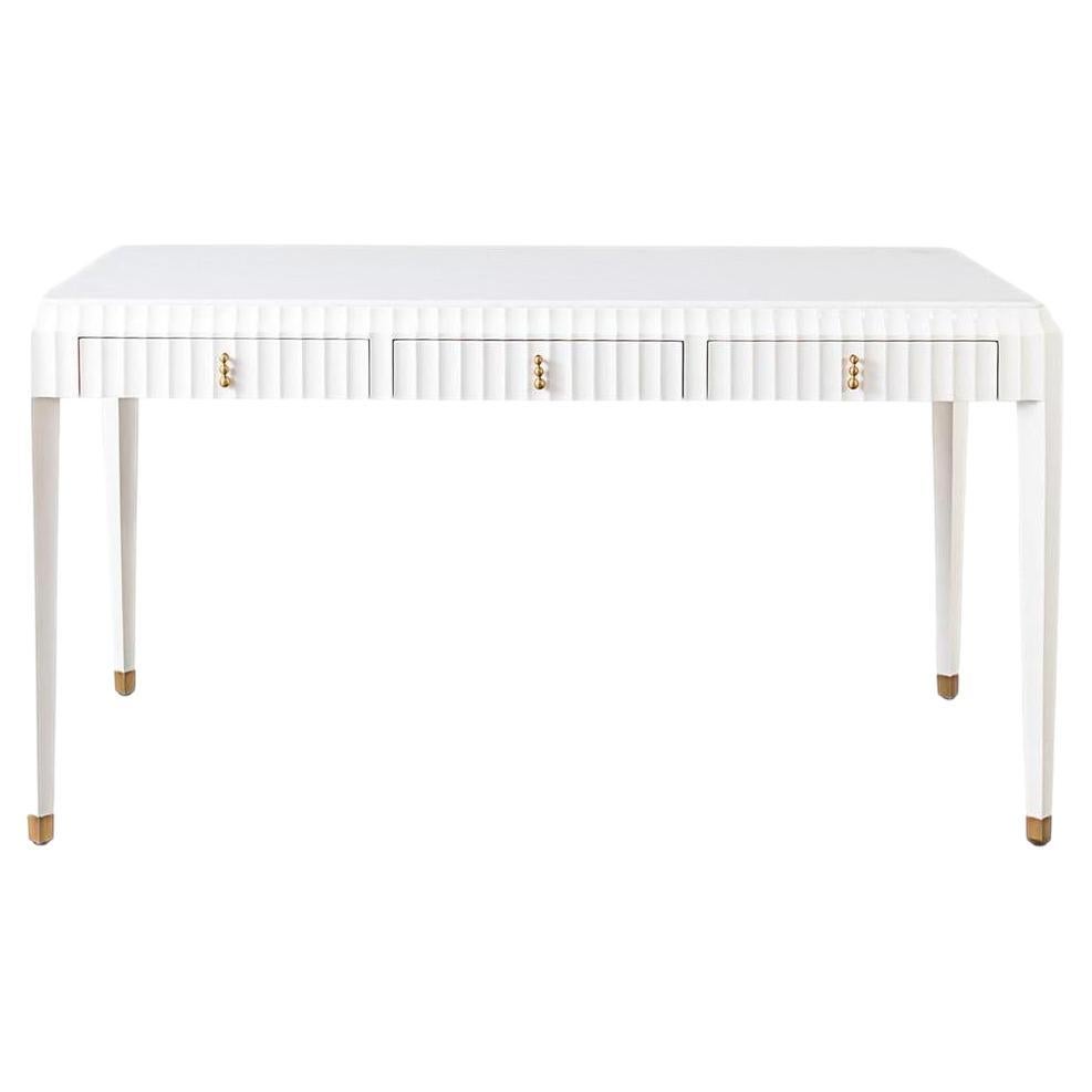 Marble Top 3 Drawer Writing Desk For Sale
