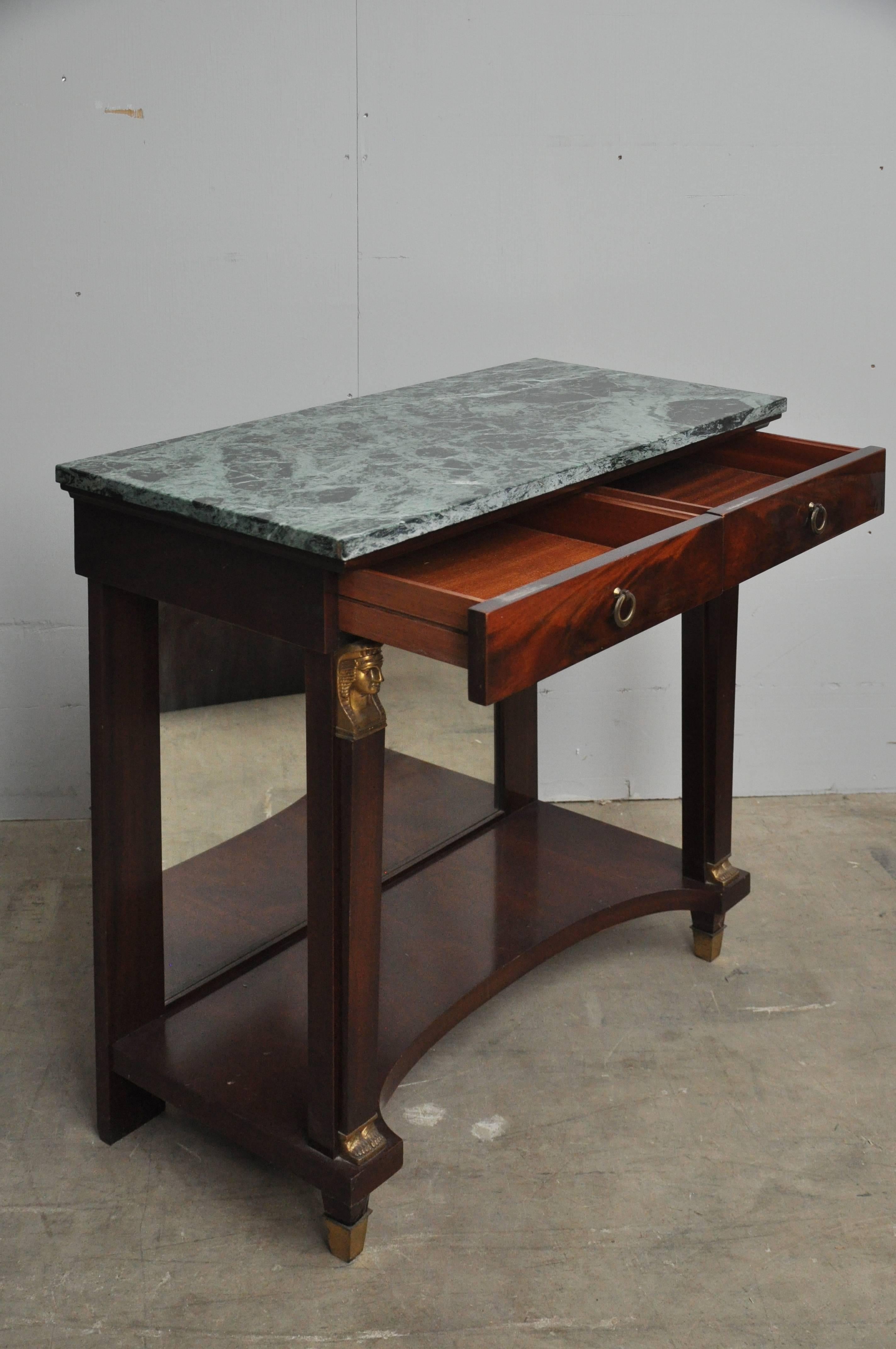 Early 20th Century Marble-Top and Mahogany Foyer Table