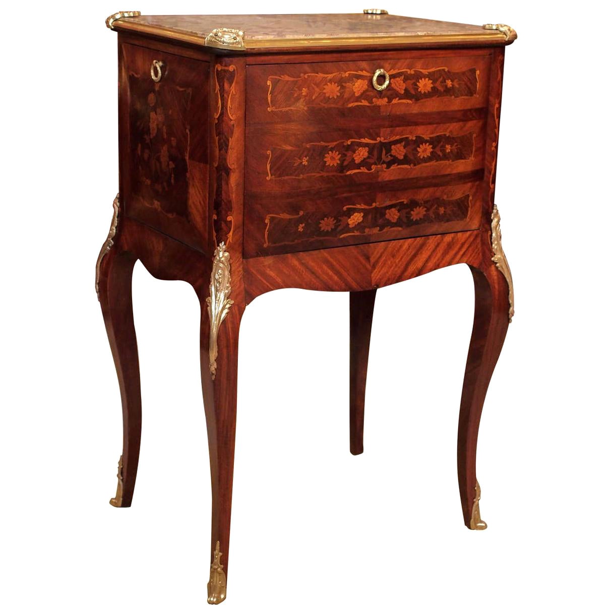 Marble-Top Antique French 19th Century Cave a Liqueur