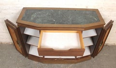 Marble Top Asian Bar Cabinet