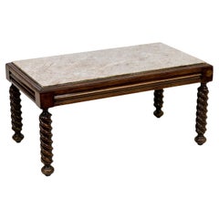 Antique Marble Top Barley Twist Coffee Table