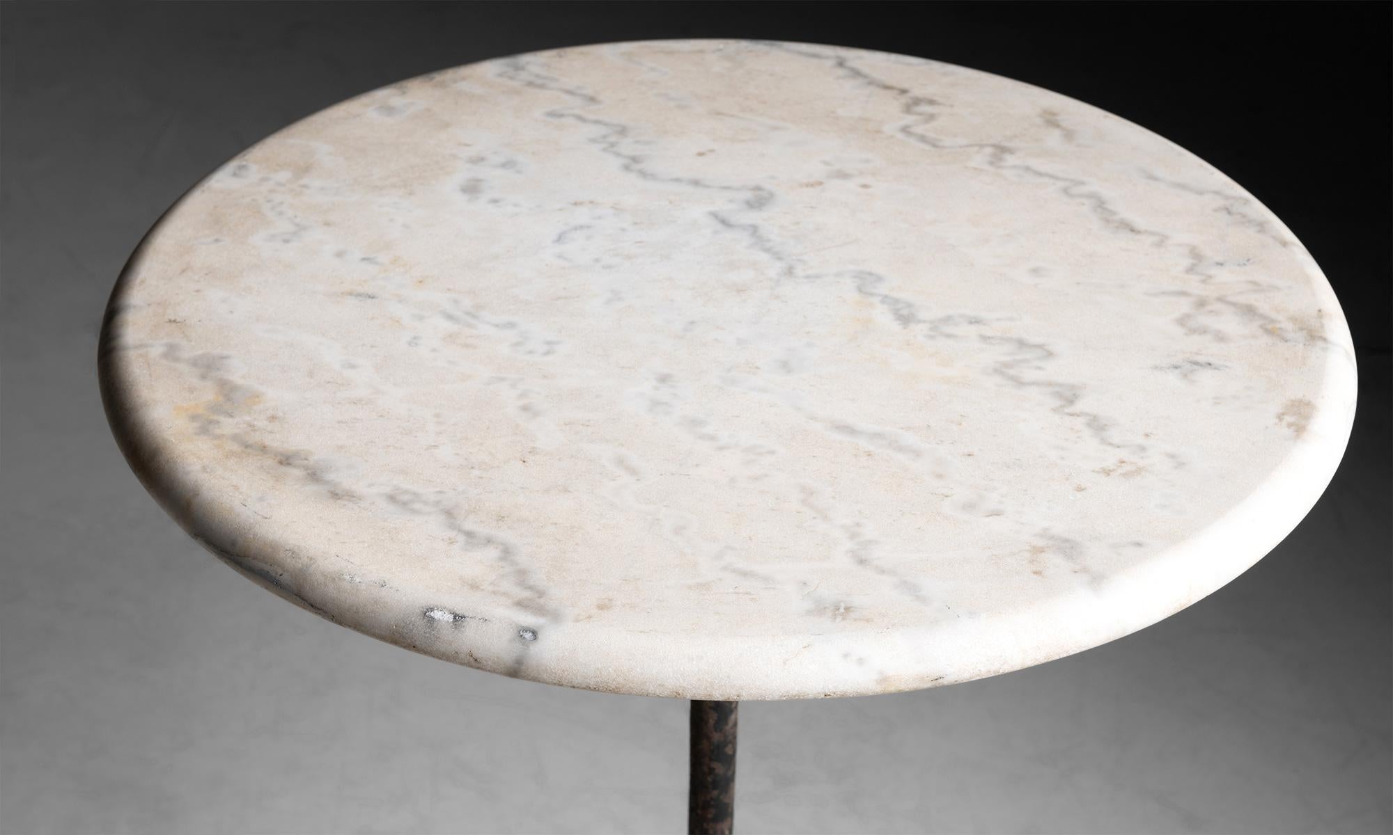 French Marble Top Bistro Table, France, circa 1890