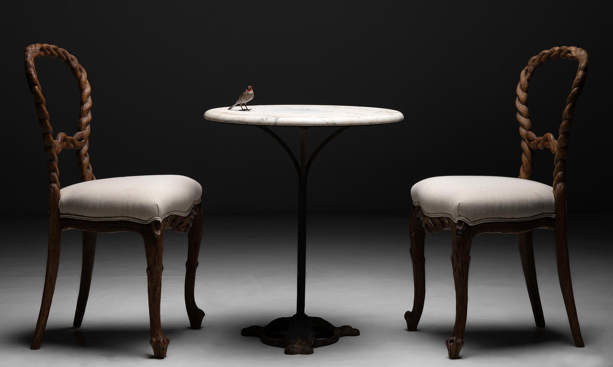19th Century Marble Top Bistro Table, France, circa 1890