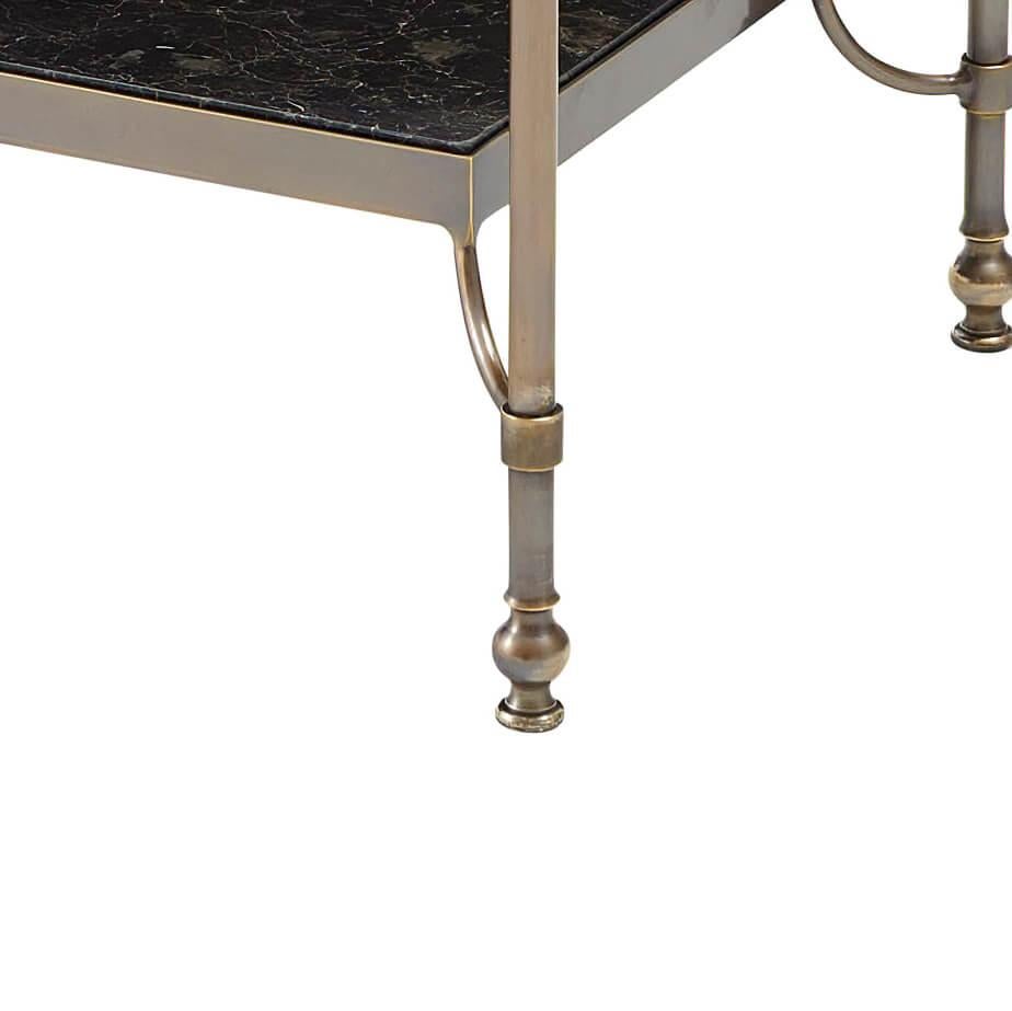 European Marble Top Brass Side Table