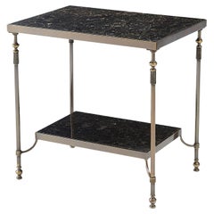Marble Top Brass Side Table