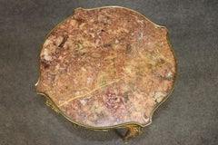 Marble Top Bronze Mounted French Linke Style Louis XV Style Occassional Table