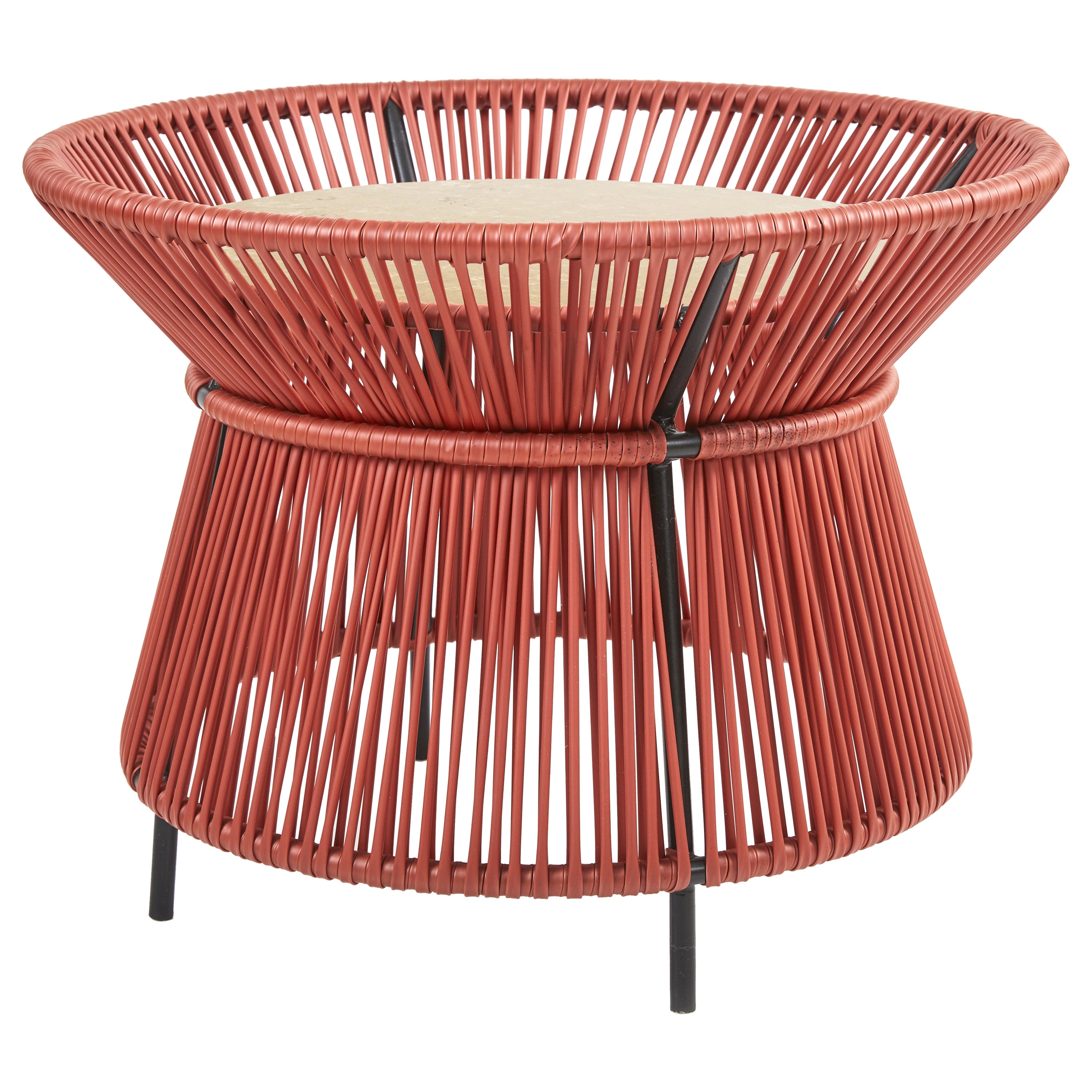 Marble Top Caribe Chic Basket Table by Sebastian Herkner