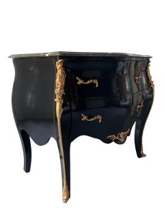 Marble Top Chest of Drawers with Brass Accent