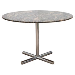 Marble Top Chrome Base Contemporary Modern Dinette Game Table