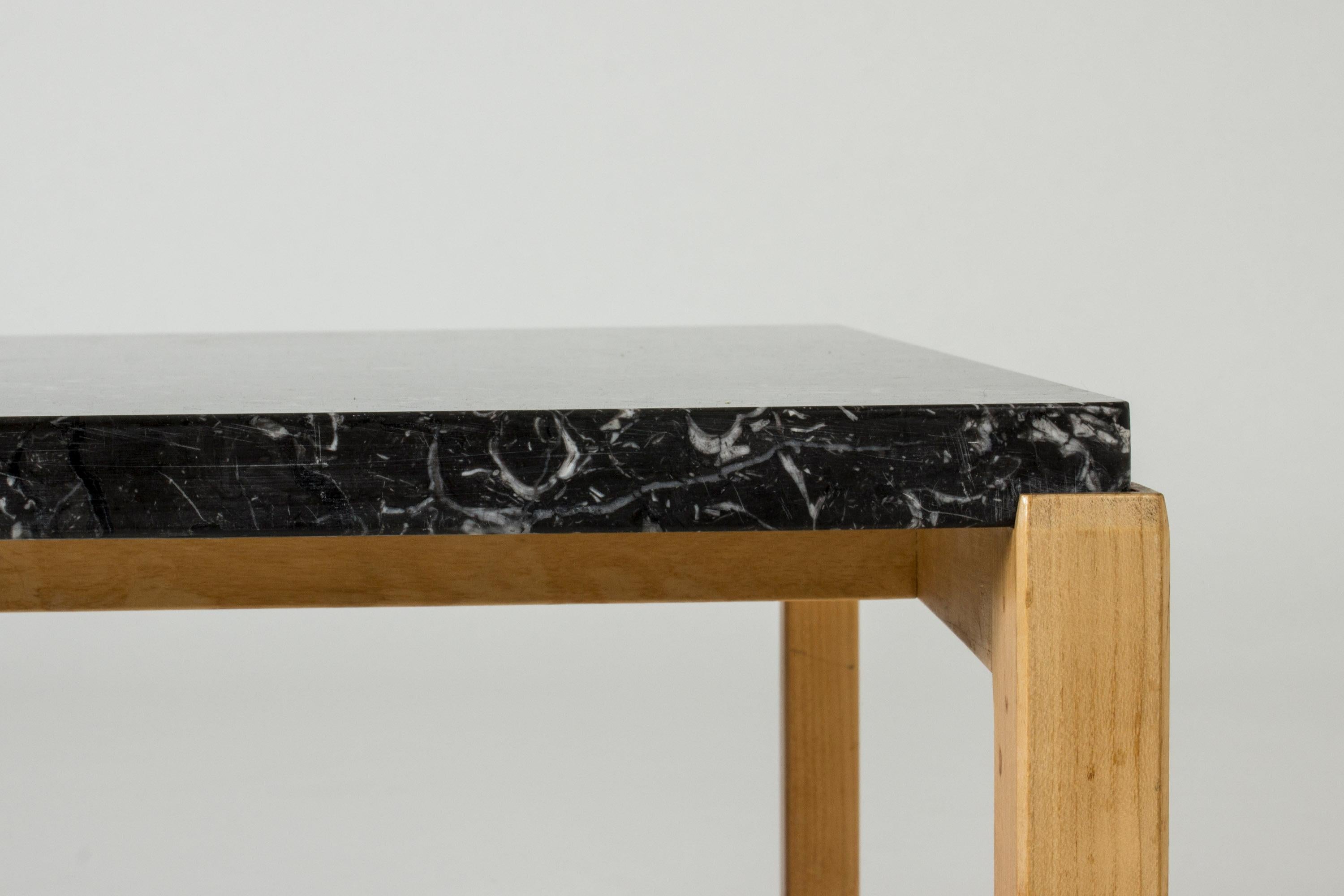 Swedish Marble-Top Coffee Table by Carl-Axel Acking for Torsten Schollin, Sweden, 1950s For Sale
