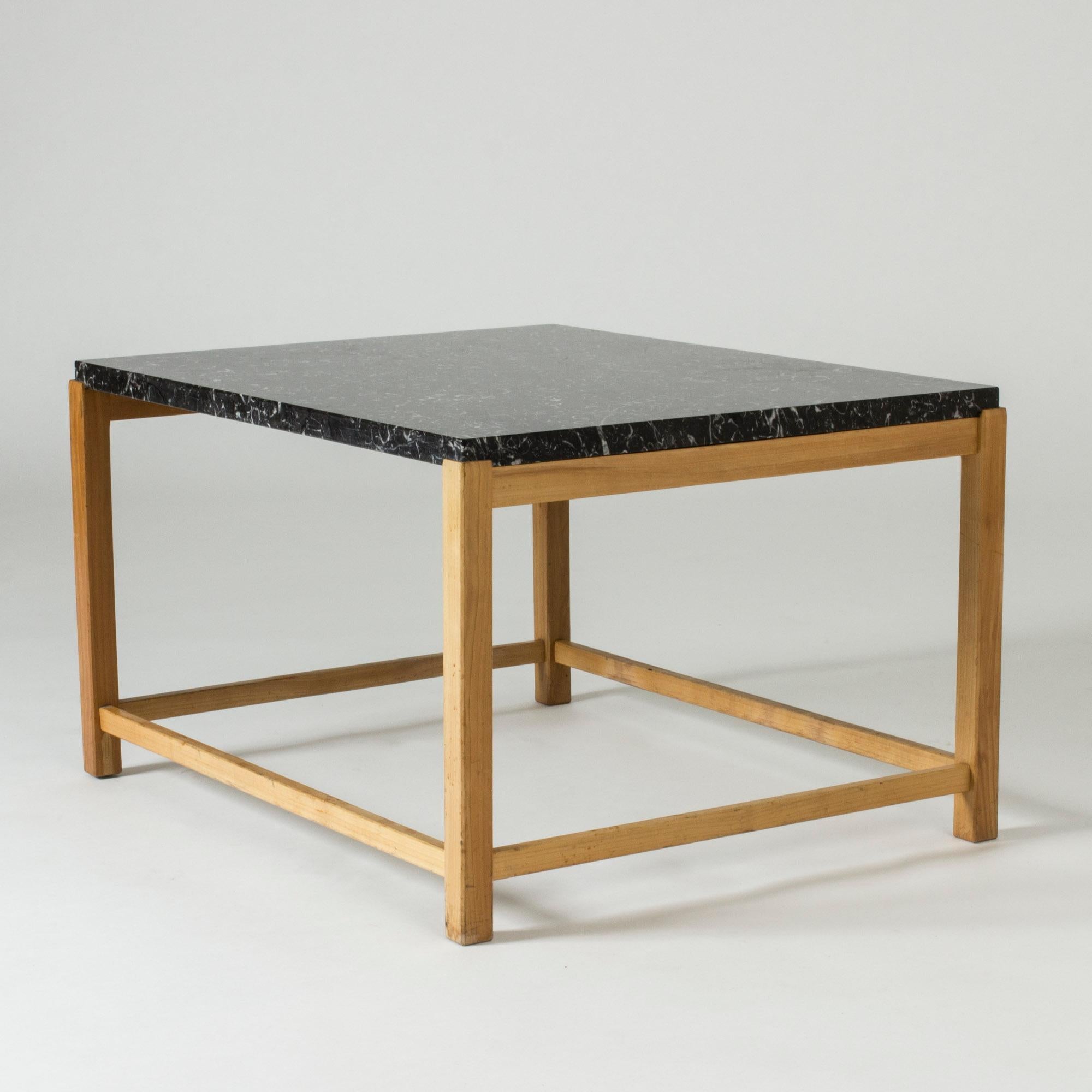 Marble-Top Coffee Table by Carl-Axel Acking for Torsten Schollin, Sweden, 1950s In Good Condition For Sale In Stockholm, SE