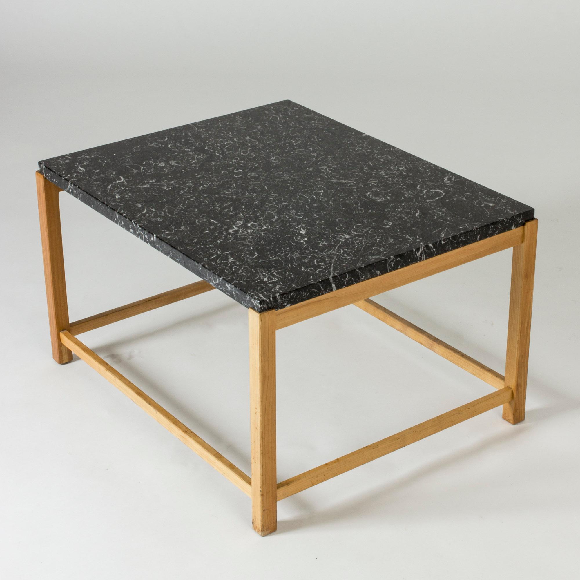 Mid-20th Century Marble-Top Coffee Table by Carl-Axel Acking for Torsten Schollin, Sweden, 1950s For Sale