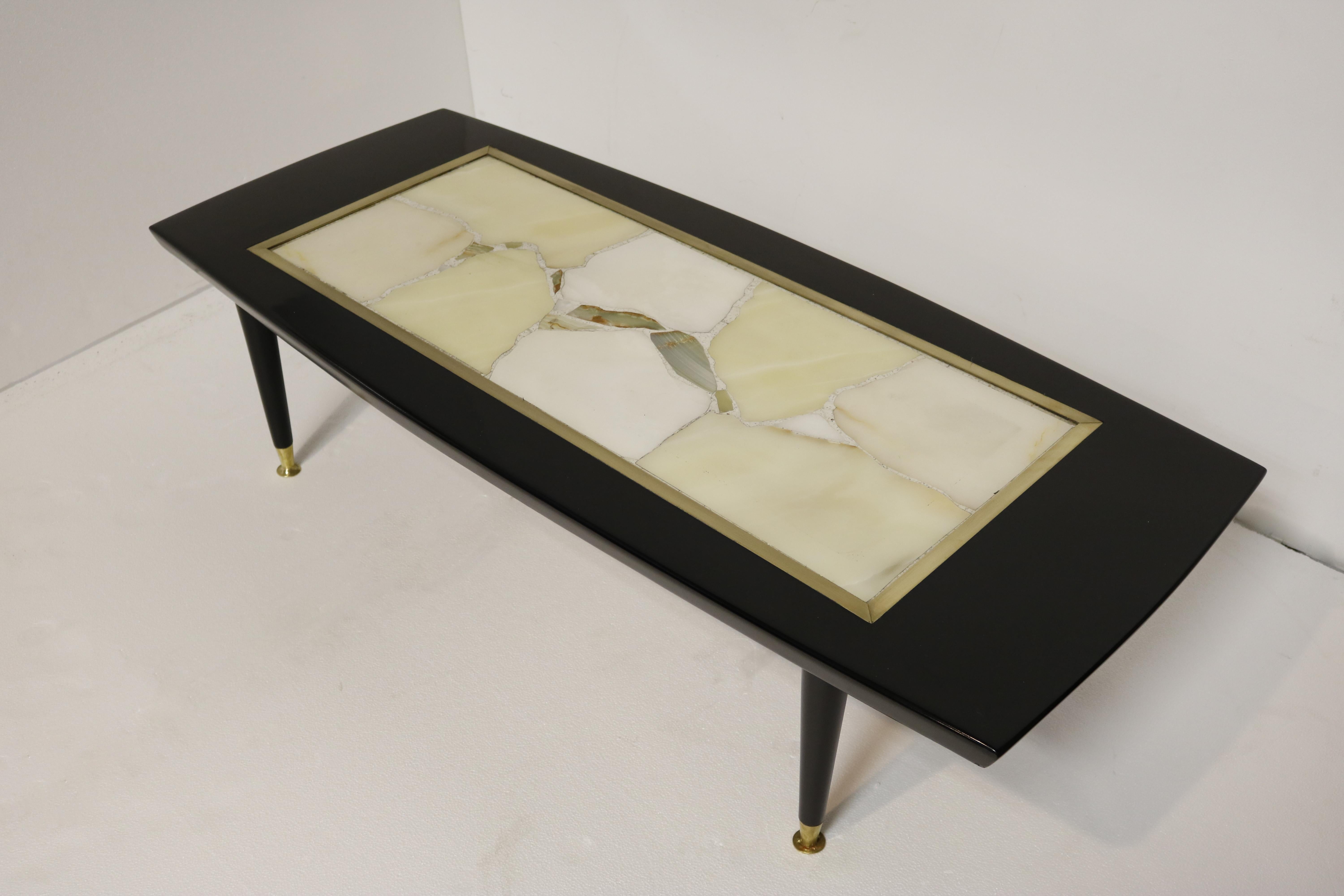 Mid-Century Modern Marble-Top Coffee Table
