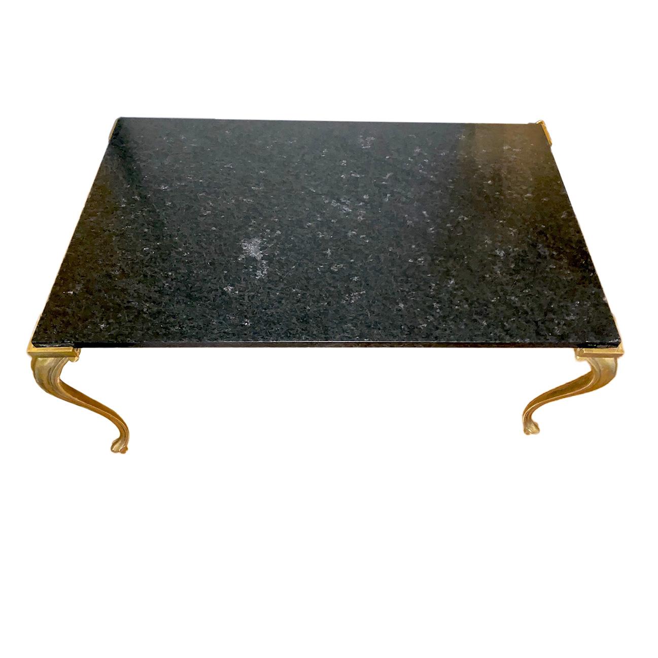 Gilt Marble-Top Coffee Table For Sale