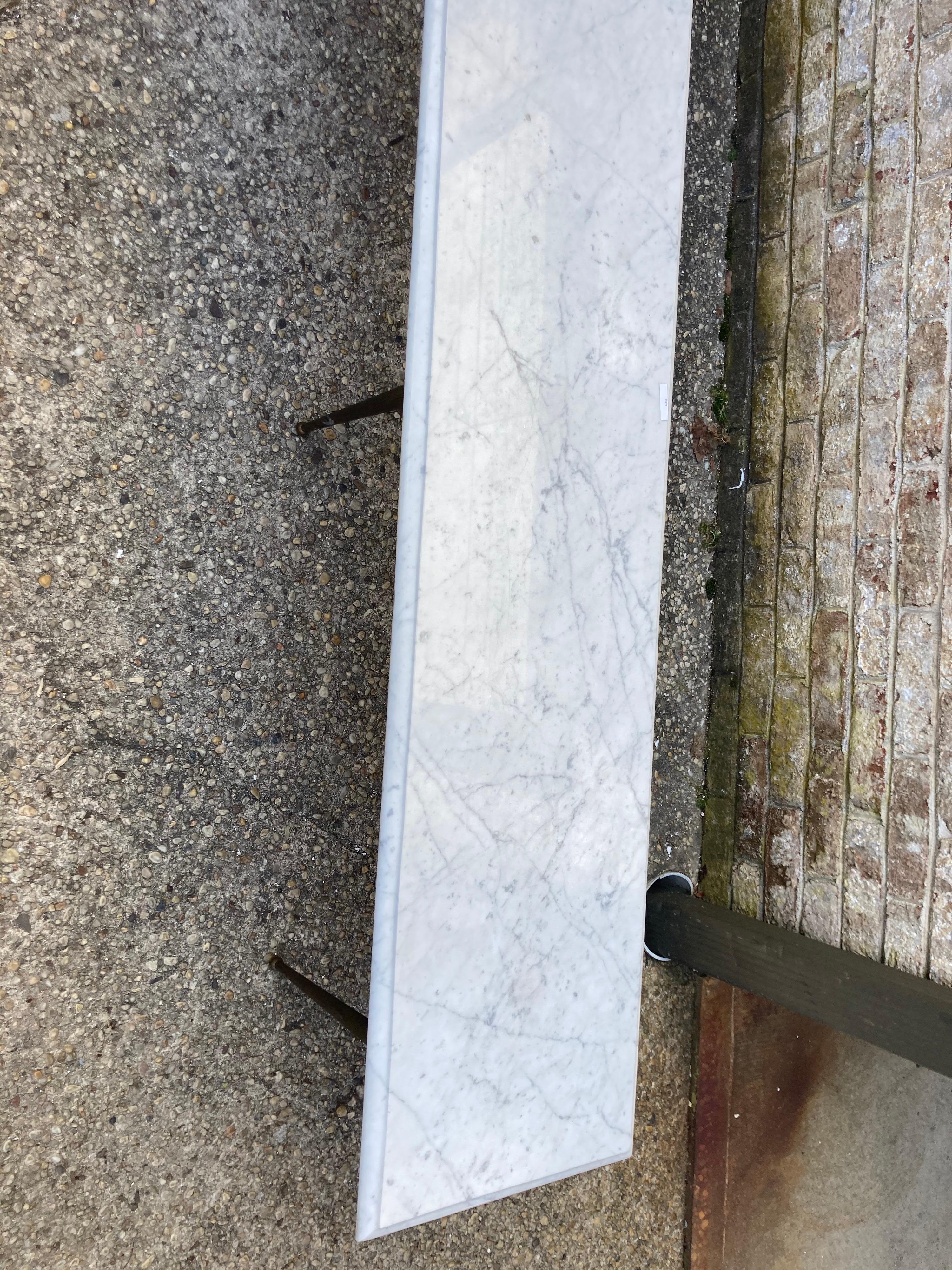 Marble-Top Coffee Table / Bench In Good Condition In East Hampton, NY