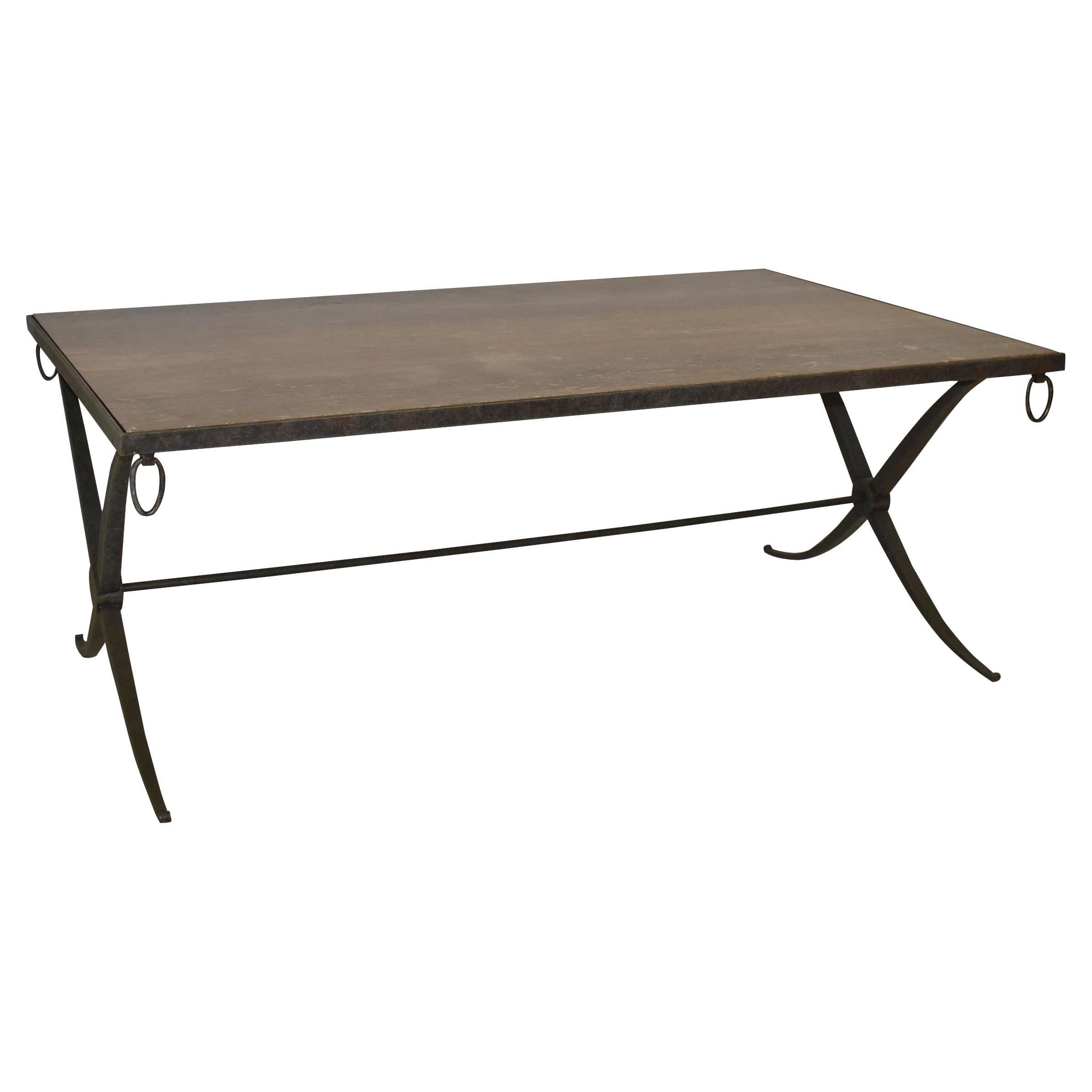 Marble Top Coffee Table Iron Base by Barbara Barry for Baker Furniture