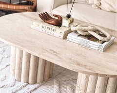 Marble Top Coffee Table - White Marble Coffee Table - Travertine Side Table