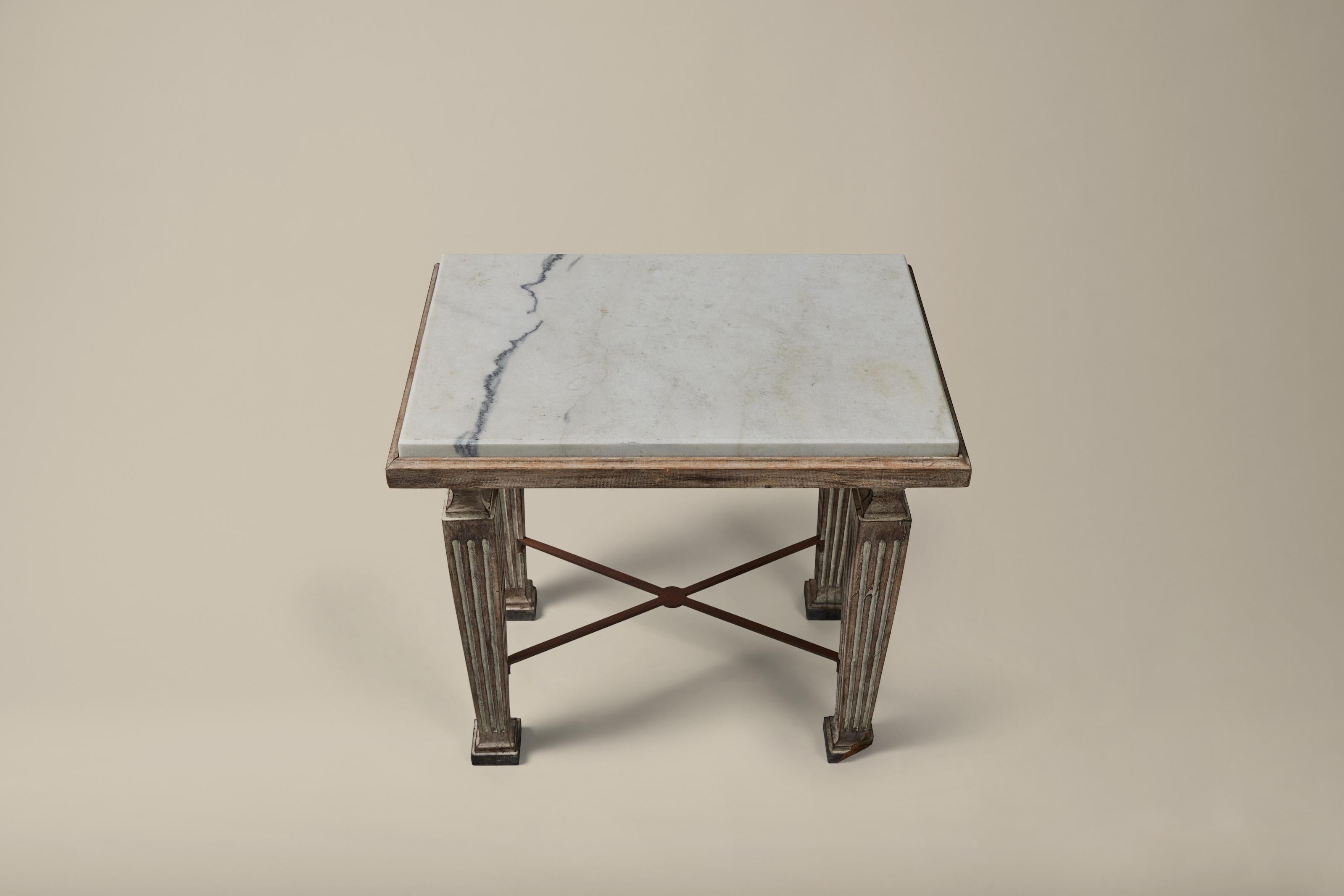 Bronze Marble Top Column Table