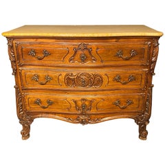 Marble Top Commode, Dresser Louis XV Style, Late 19th Century