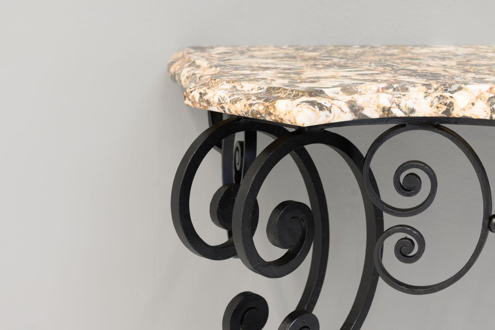 Mid-20th Century Marble Top Console Table For Sale