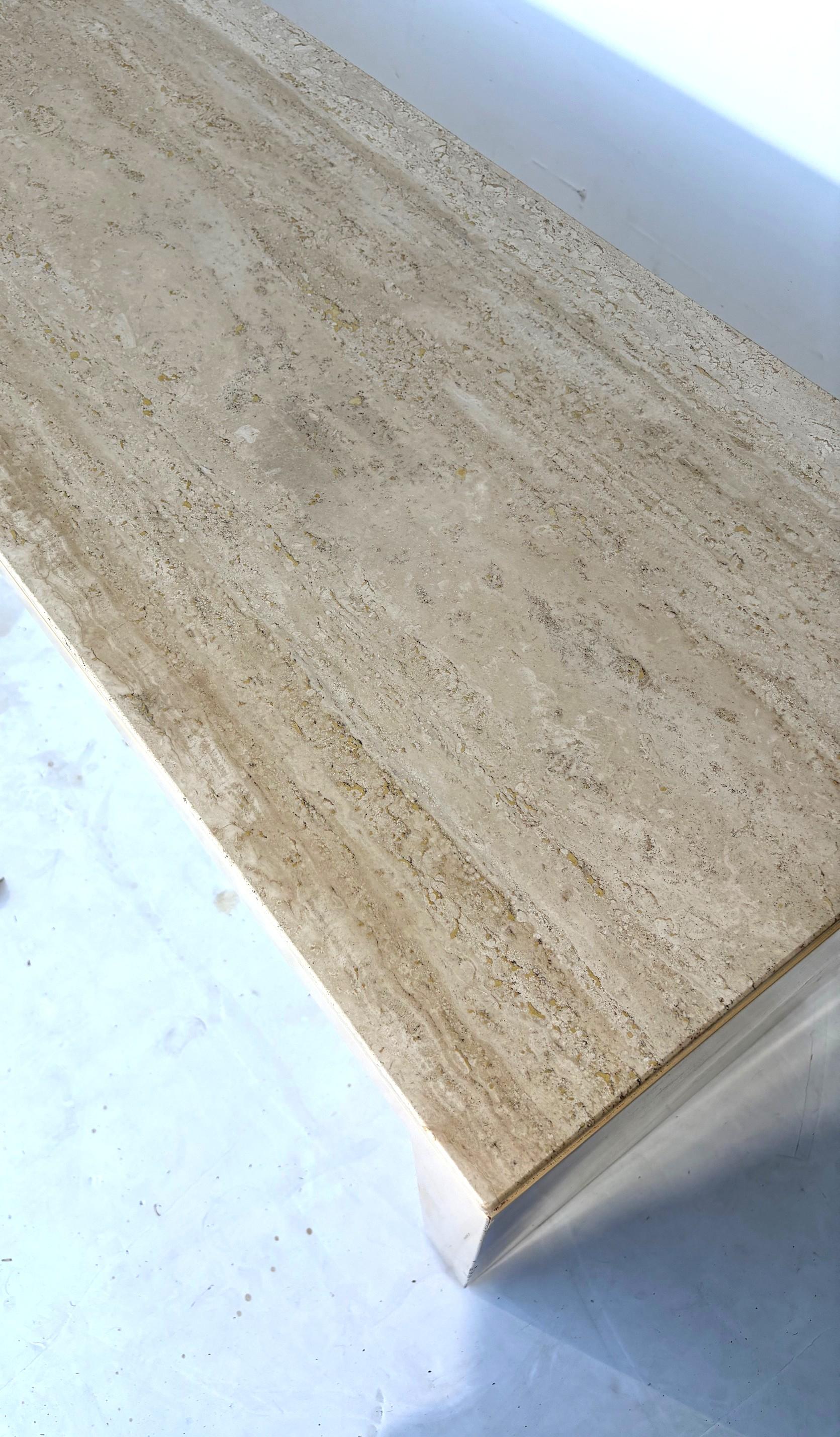 Late 20th Century Marble Top Console Table For Sale