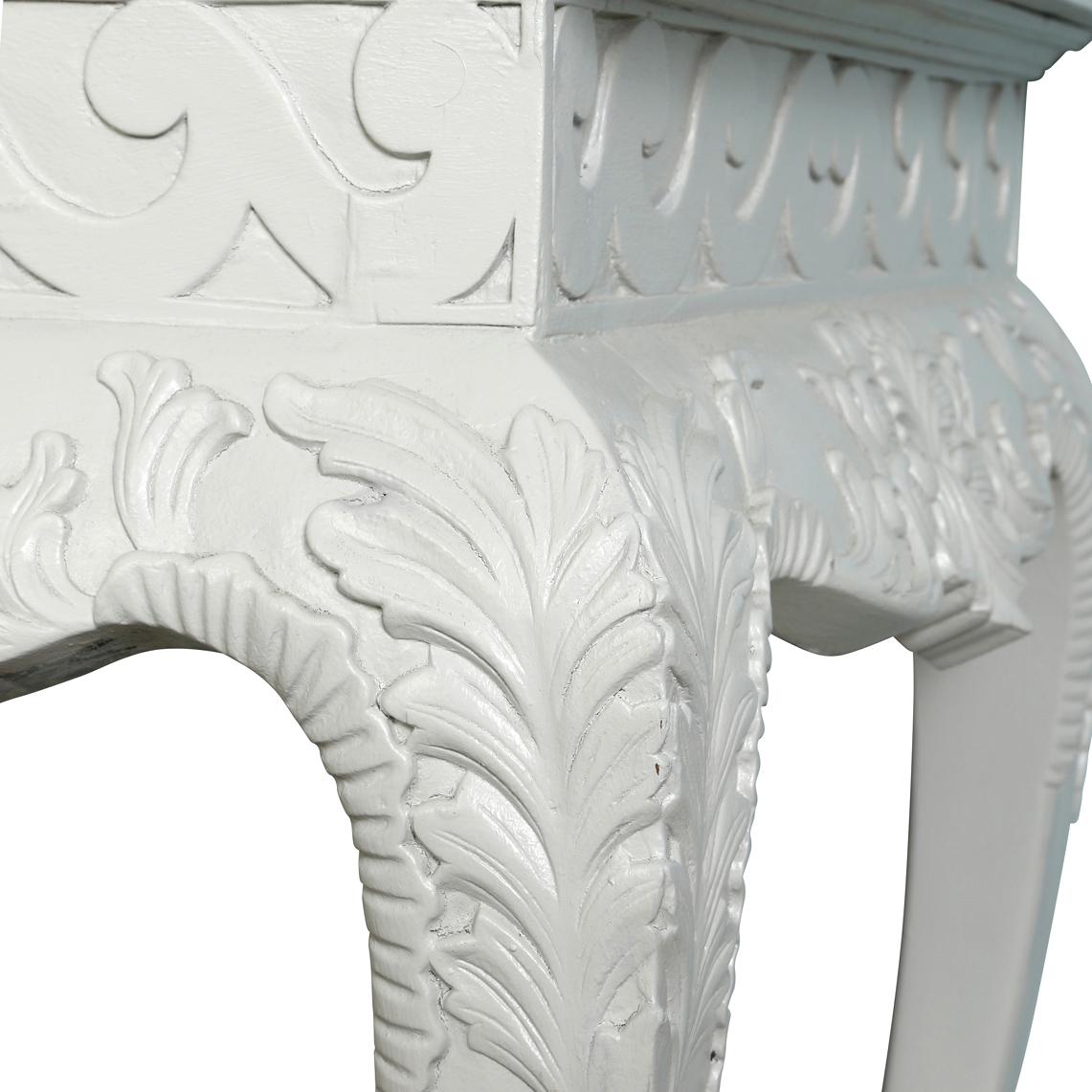 Rococo Marble Top Console with Ornate Painted Base