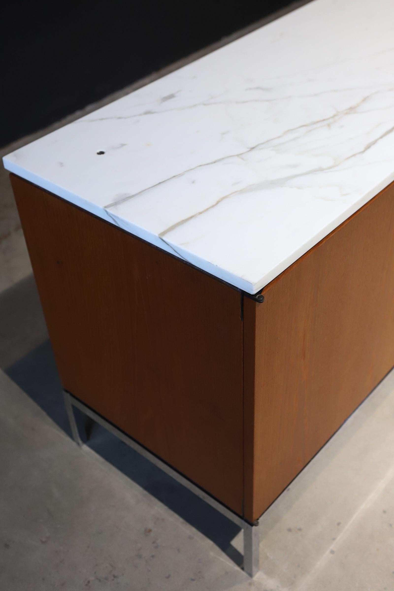 Steel Marble Top Credenza by Florence Knoll