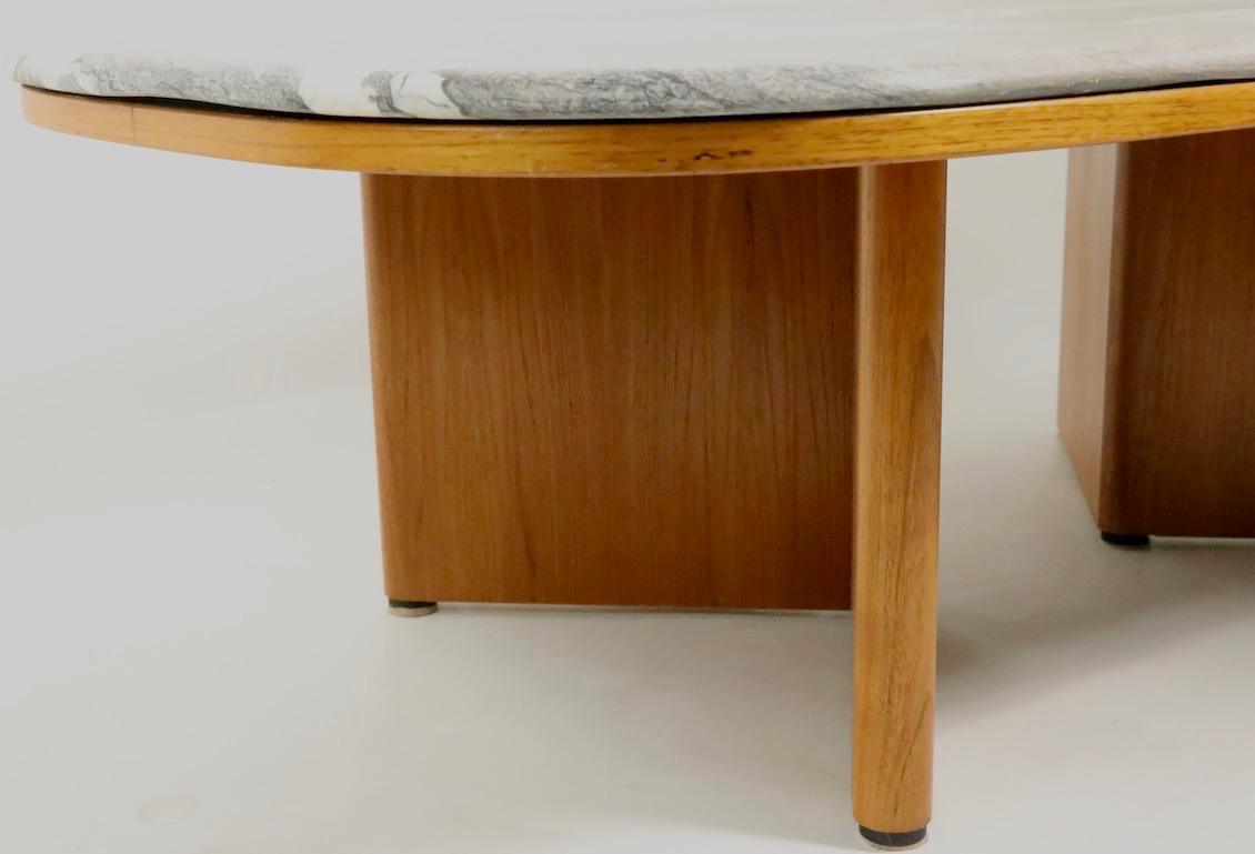 Marble-Top Danish Modern Coffee Table by Bendixon Made in Sweden 2