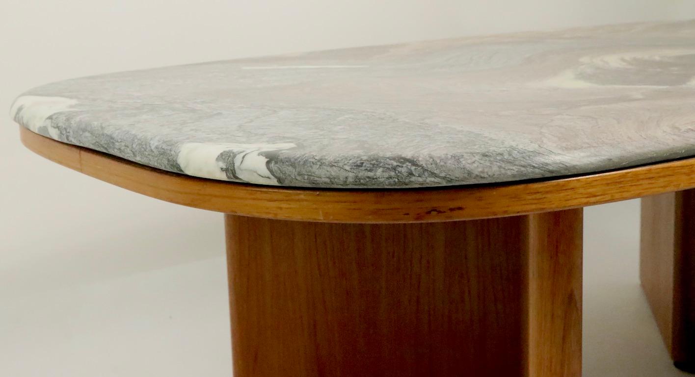 Marble-Top Danish Modern Coffee Table by Bendixon Made in Sweden 3