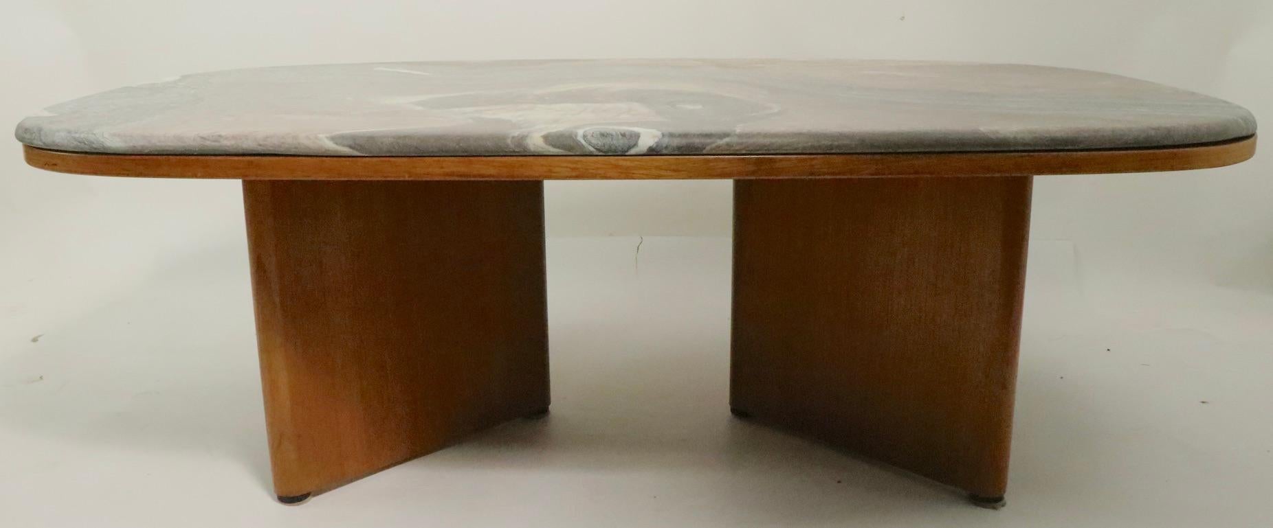 20th Century Marble-Top Danish Modern Coffee Table by Bendixon Made in Sweden