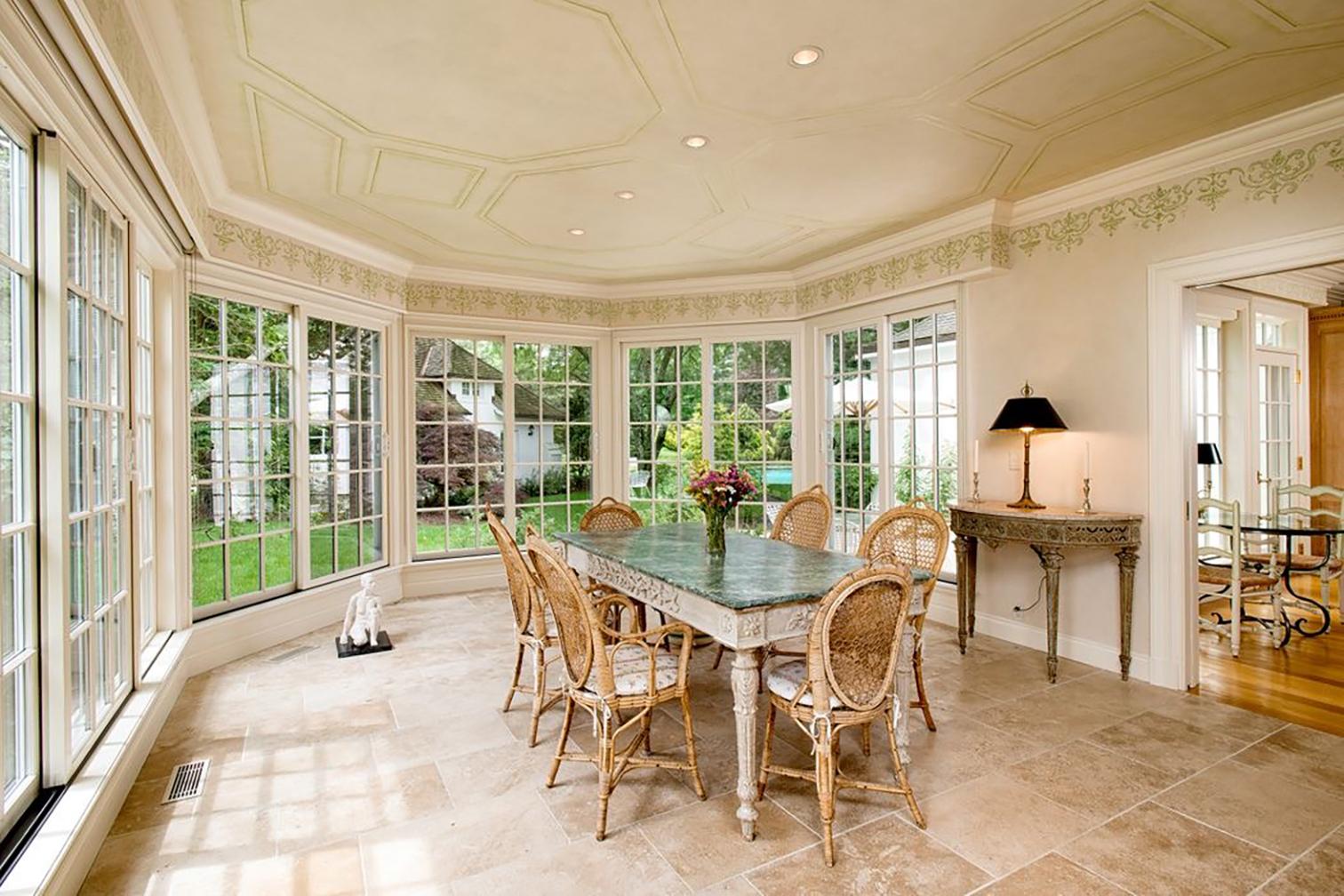 marble top half moon table