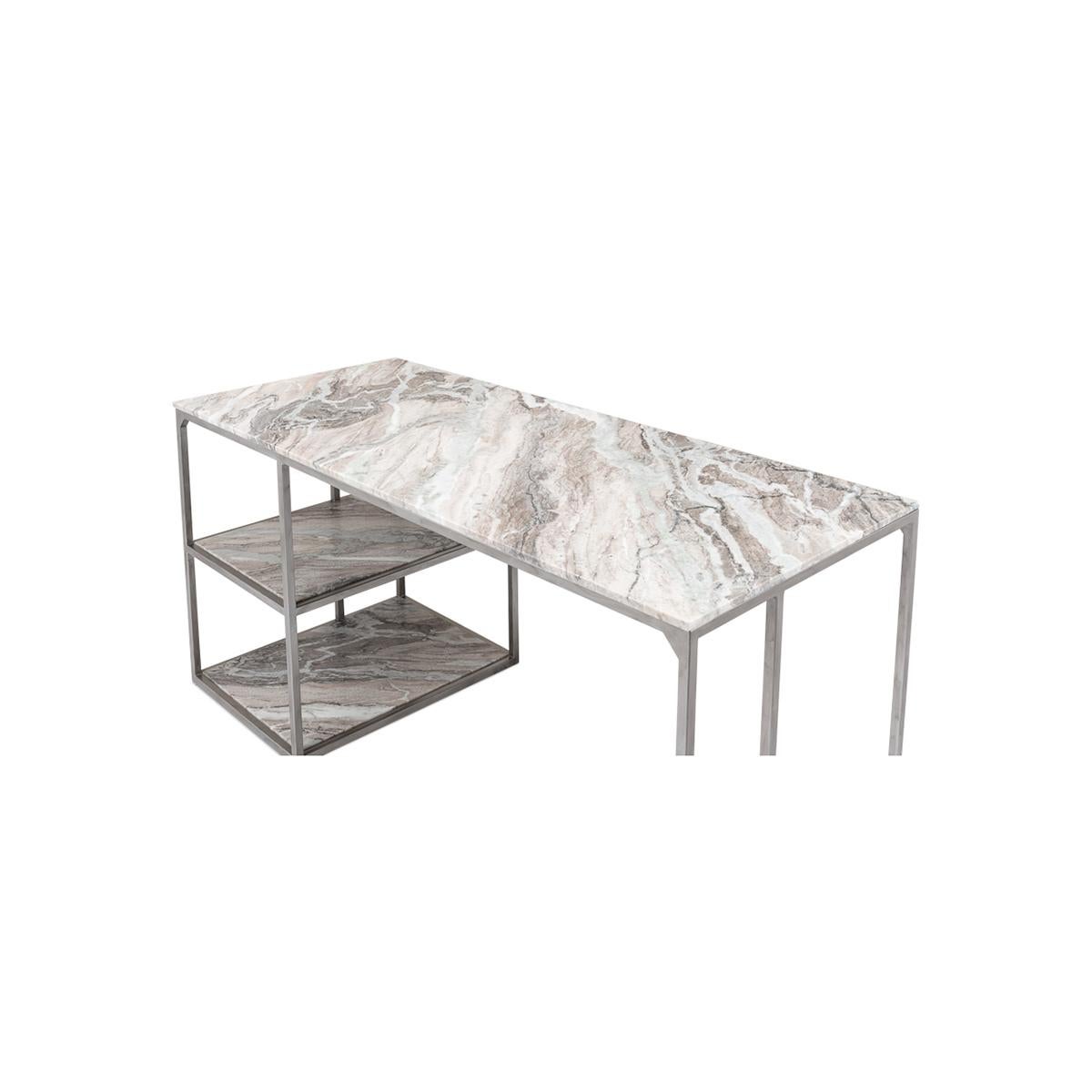 Asian Marble Top Desk For Sale