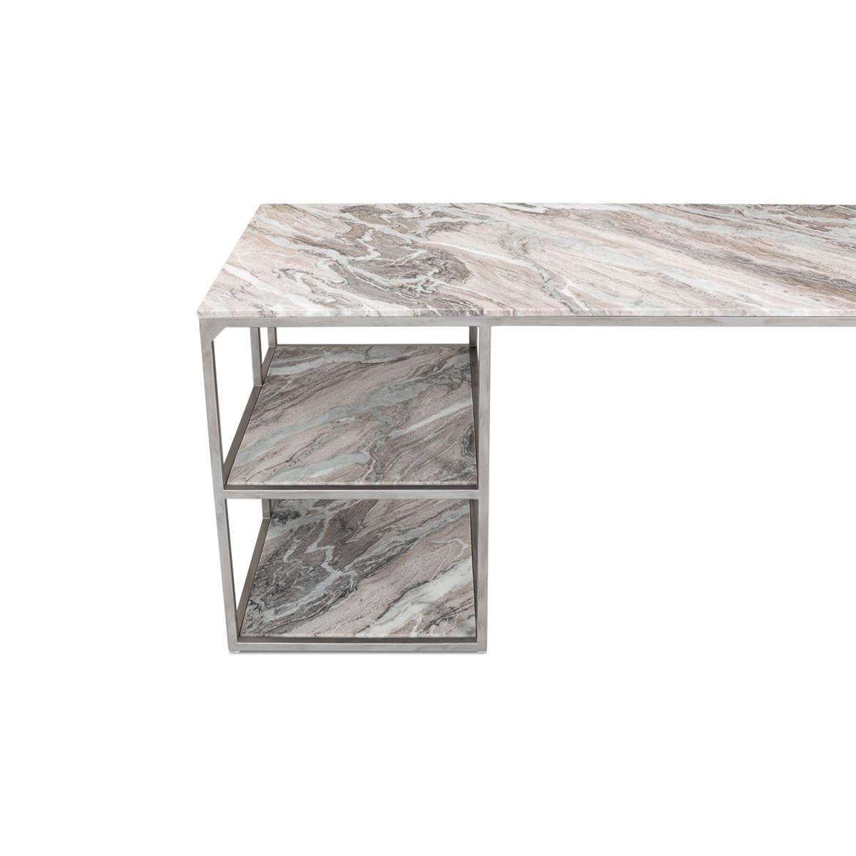 Ferro Scrivania con piano in marmo in vendita