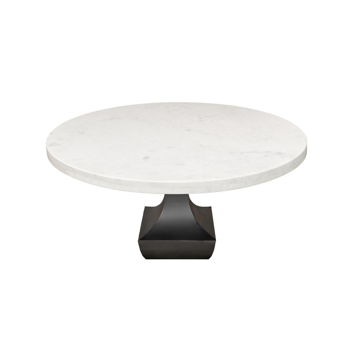 Metal Marble Top Dining Table For Sale