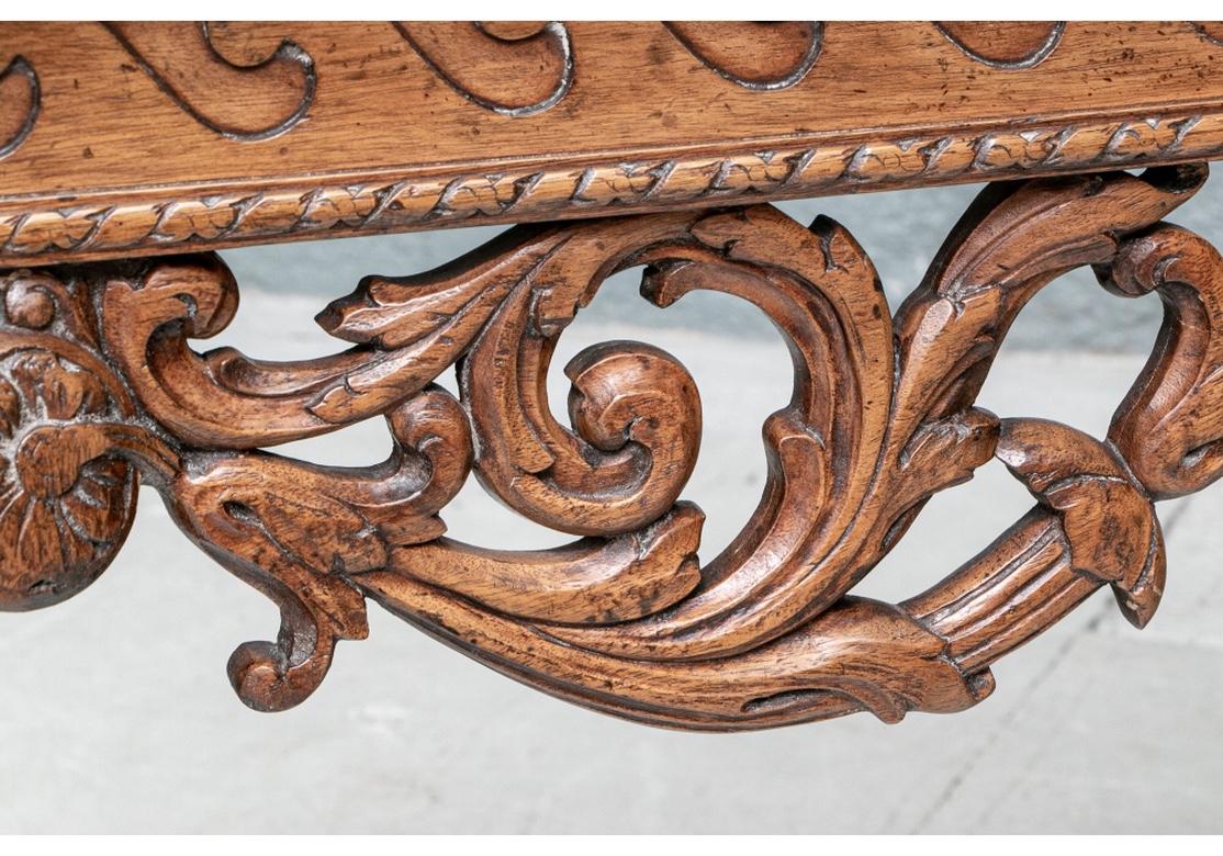 Marble Top Elaborateley Carved Georgian Style Console Table For Sale 6