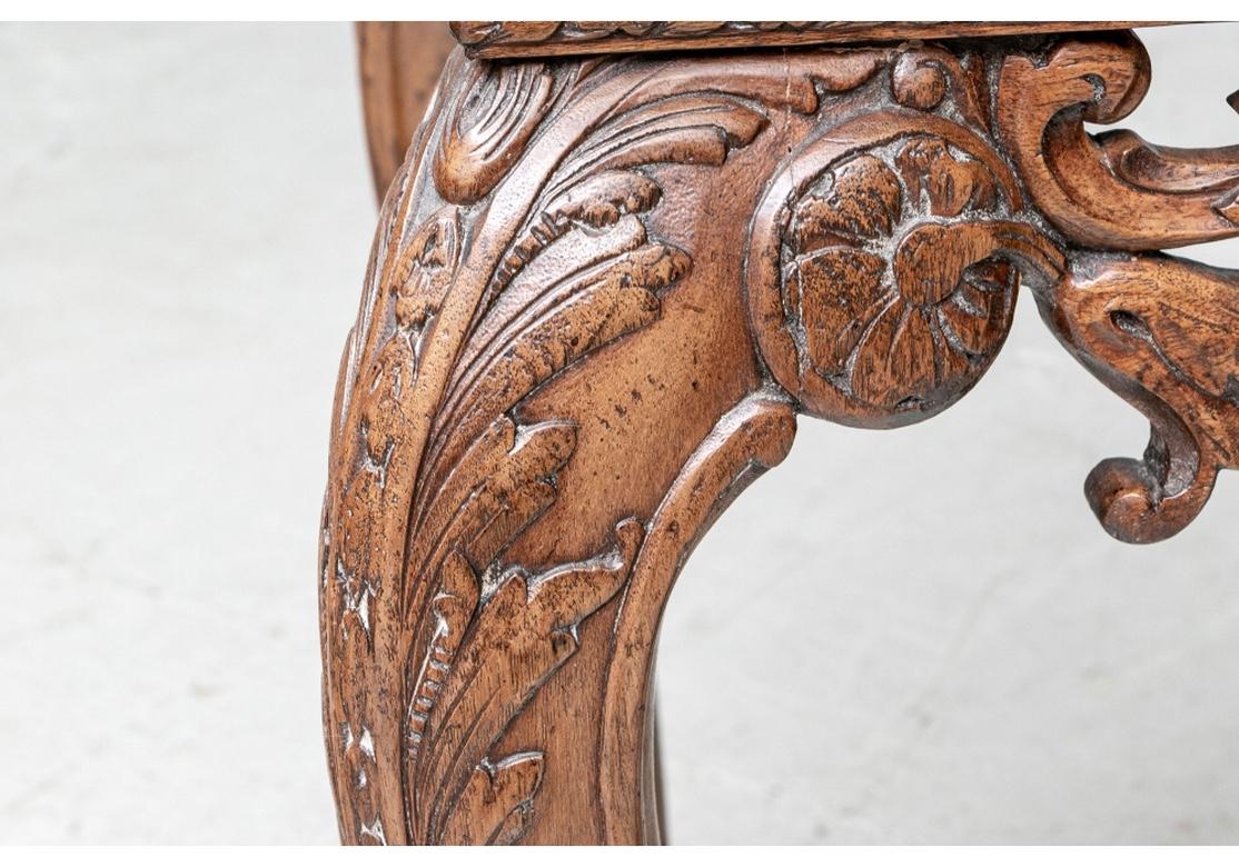 Marble Top Elaborateley Carved Georgian Style Console Table For Sale 7