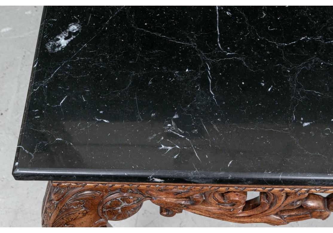 Marble Top Elaborateley Carved Georgian Style Console Table For Sale 8